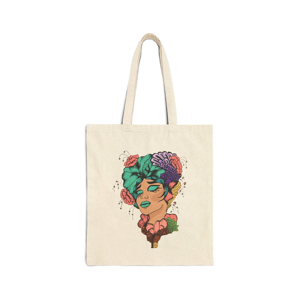Boho Floral Tote Bag - Eco-Friendly Canvas, Reusable Shopping, Gift for Her, Art Lover, Beach Bag, Trendy Handbag