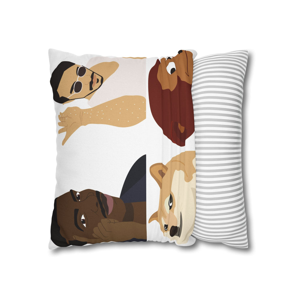 Meme Faces Square Pillowcase — Viral Dog & Reaction Emotes Throw Pillow Cover