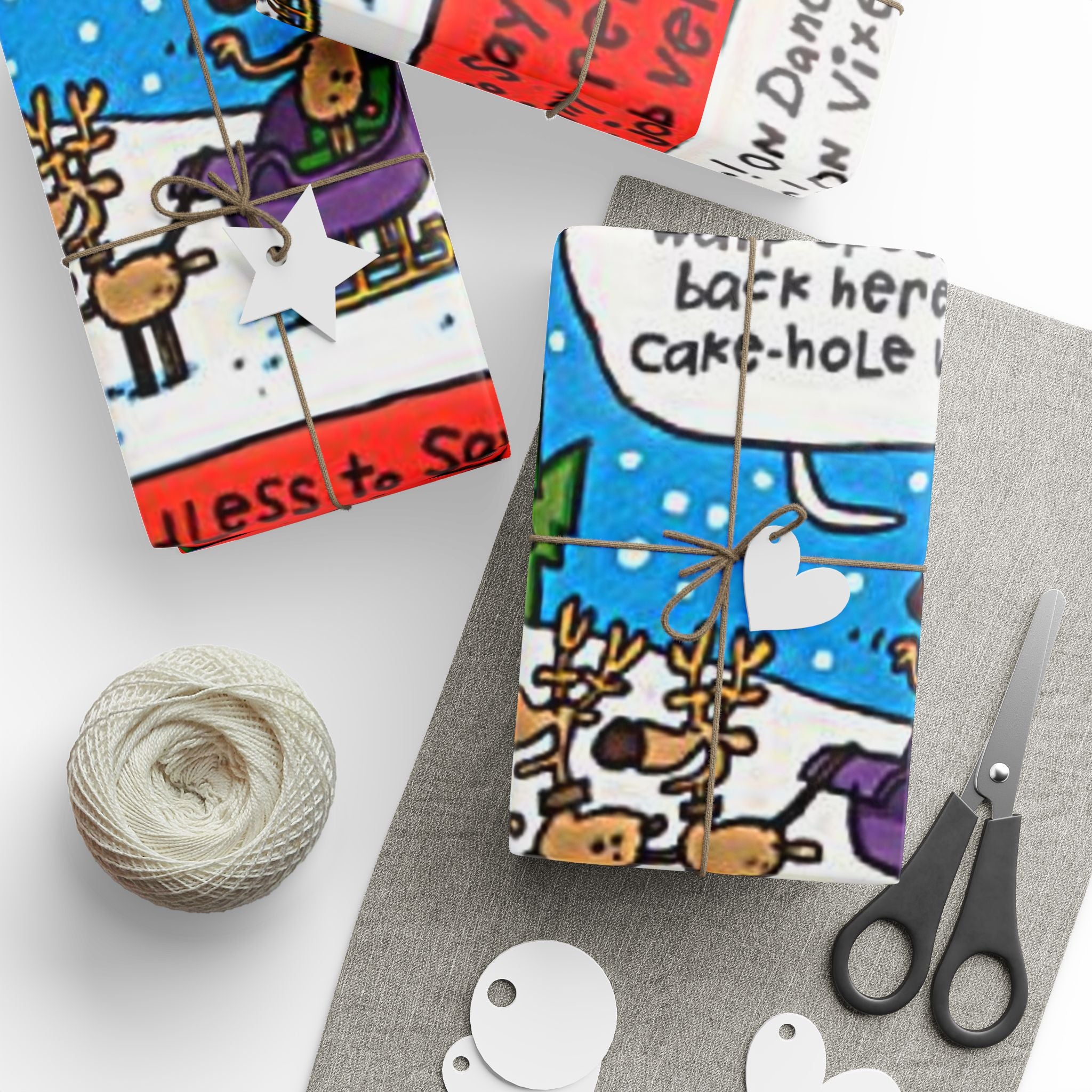 Joker Reign-deer Festive Vibrant Holiday Gift Wrapping Paper
