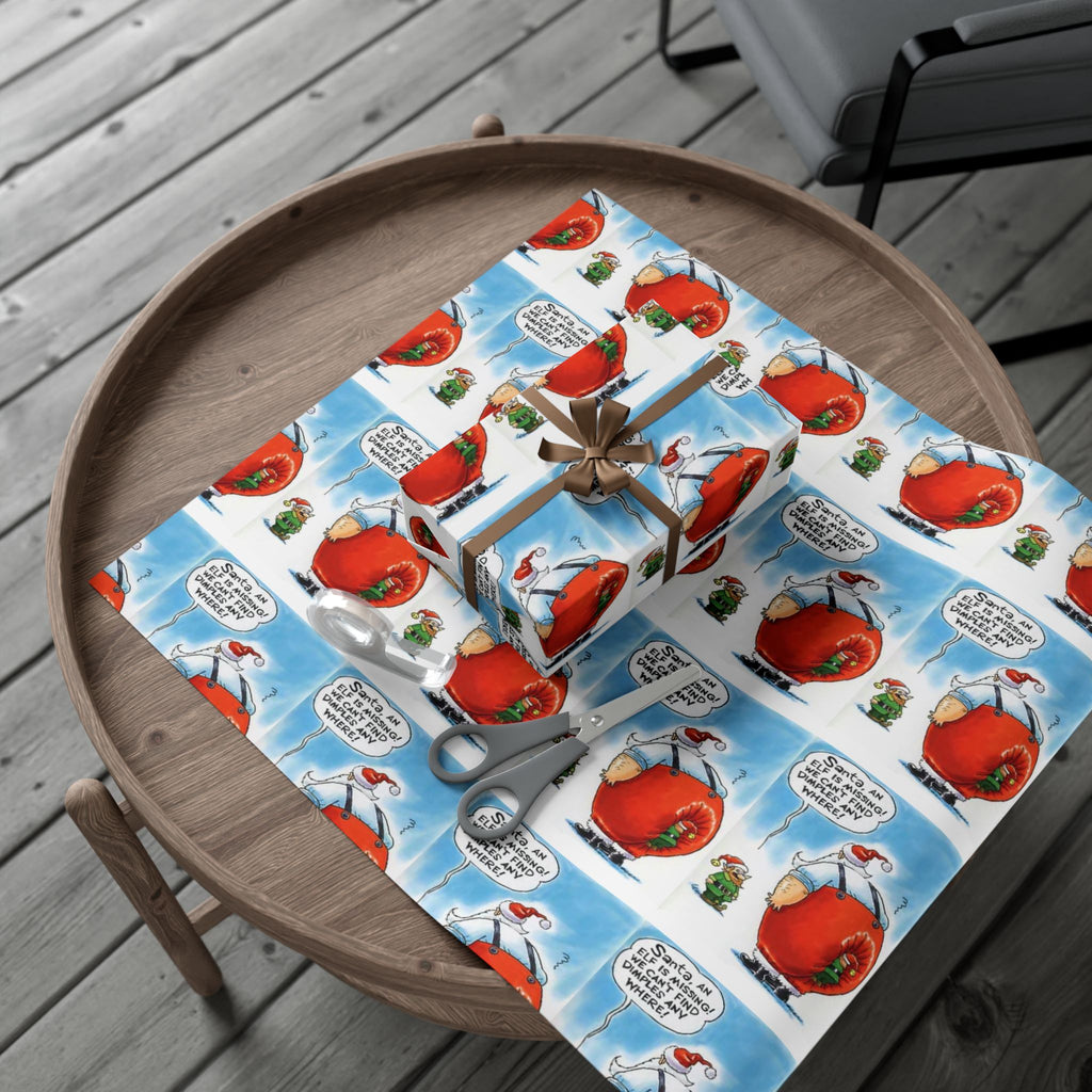 Funny Missing Elf Festive Gift Wrap Papers