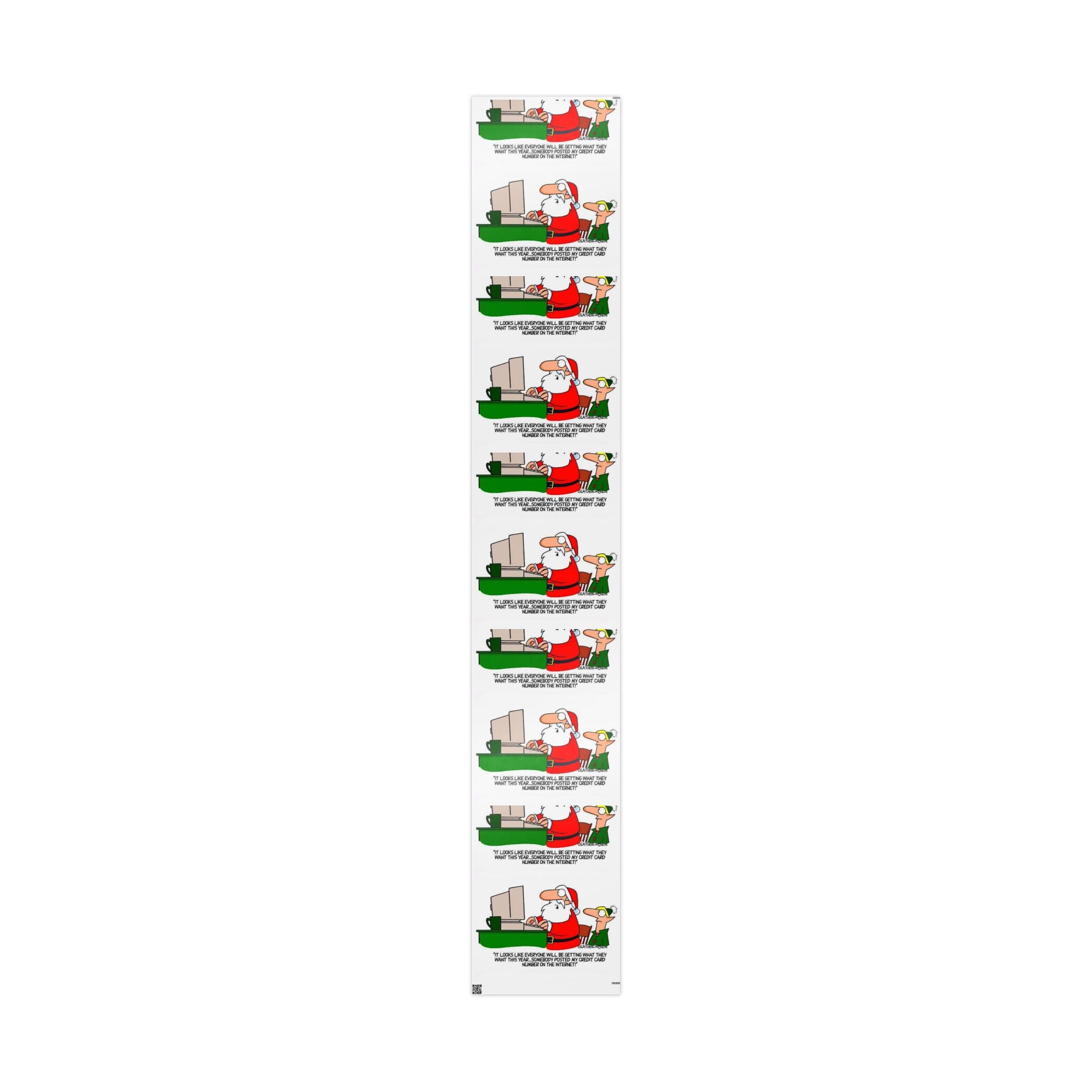 Santa stolen credit card - Festive Wrapping Paper Roll