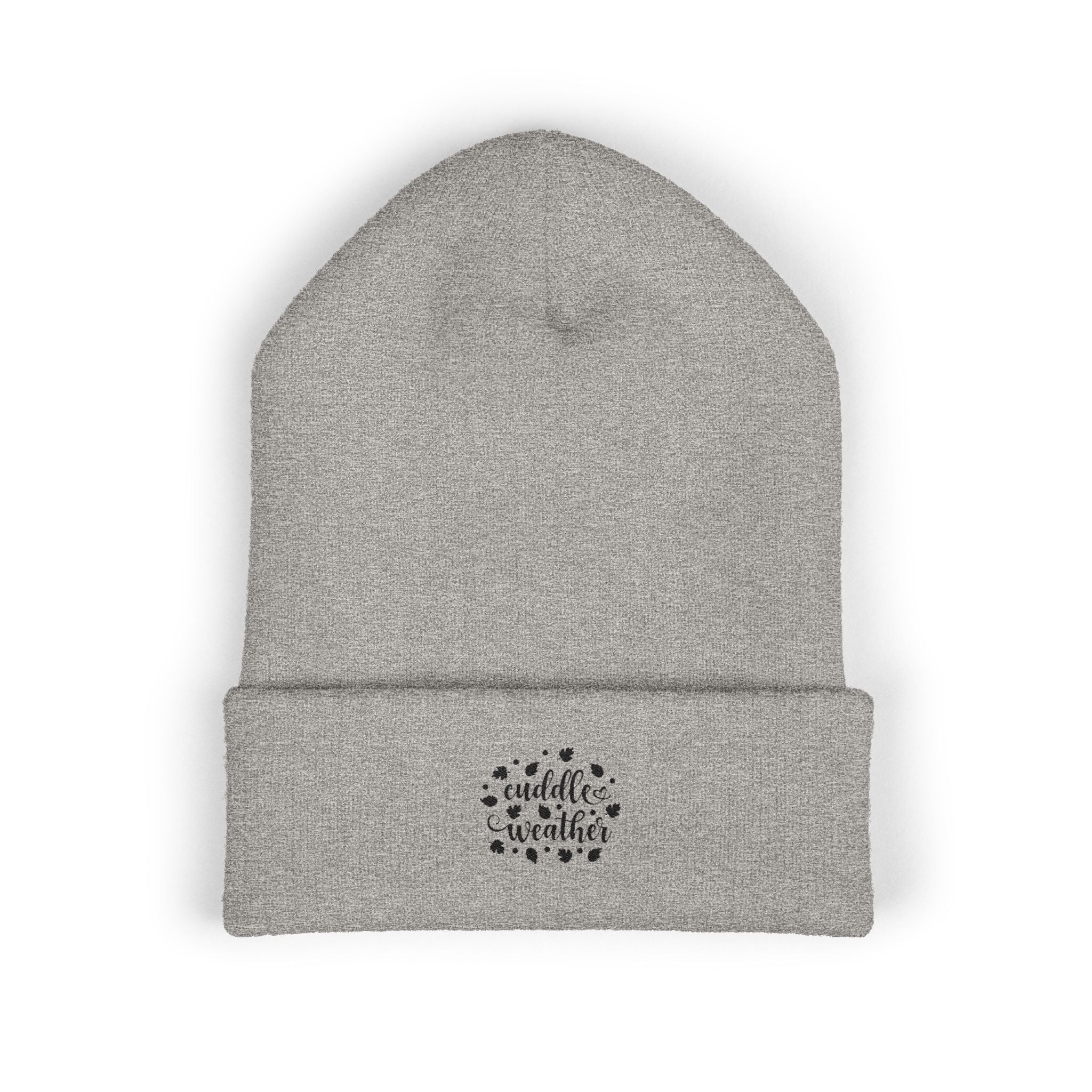 Cozy Cuffed Beanie with Cuddle Weather Embroidery
