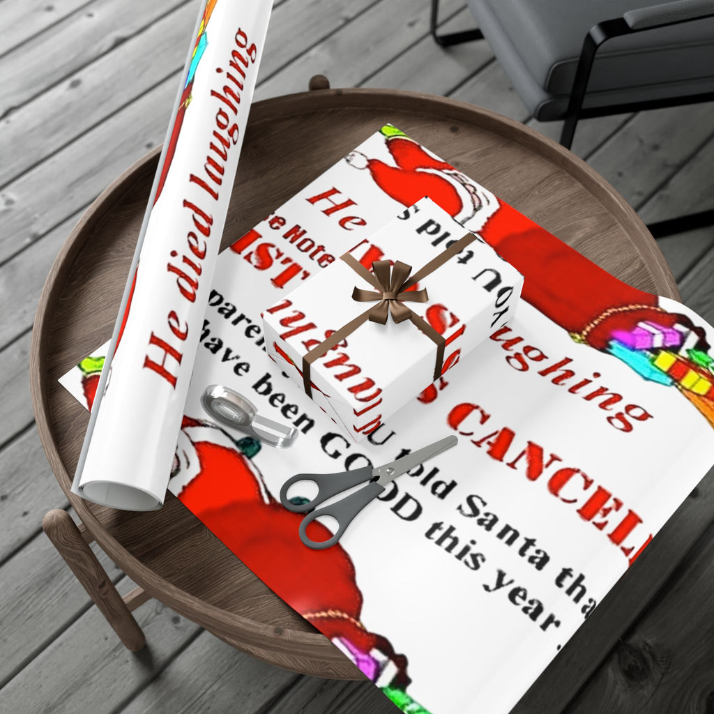 Gift Wrap Papers - Humorous Santa Died Laughing Design