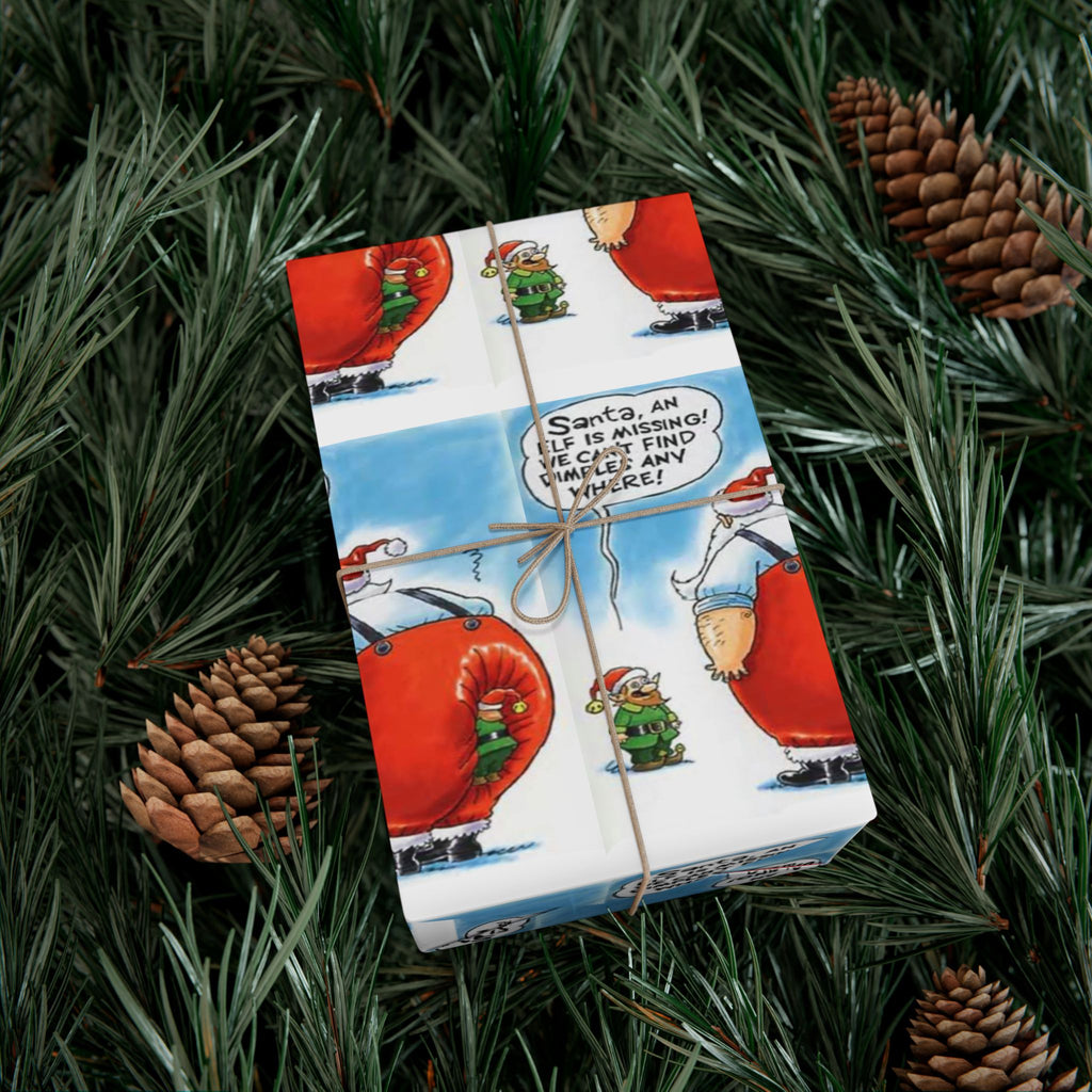 Funny Missing Elf Festive Gift Wrap Papers
