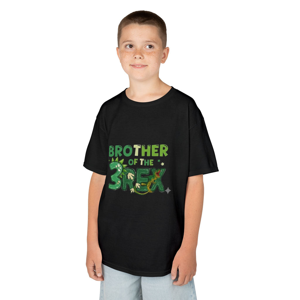 Brother of the 3-Rex Kids Tee — Cute Green Dino Sibling Shirt