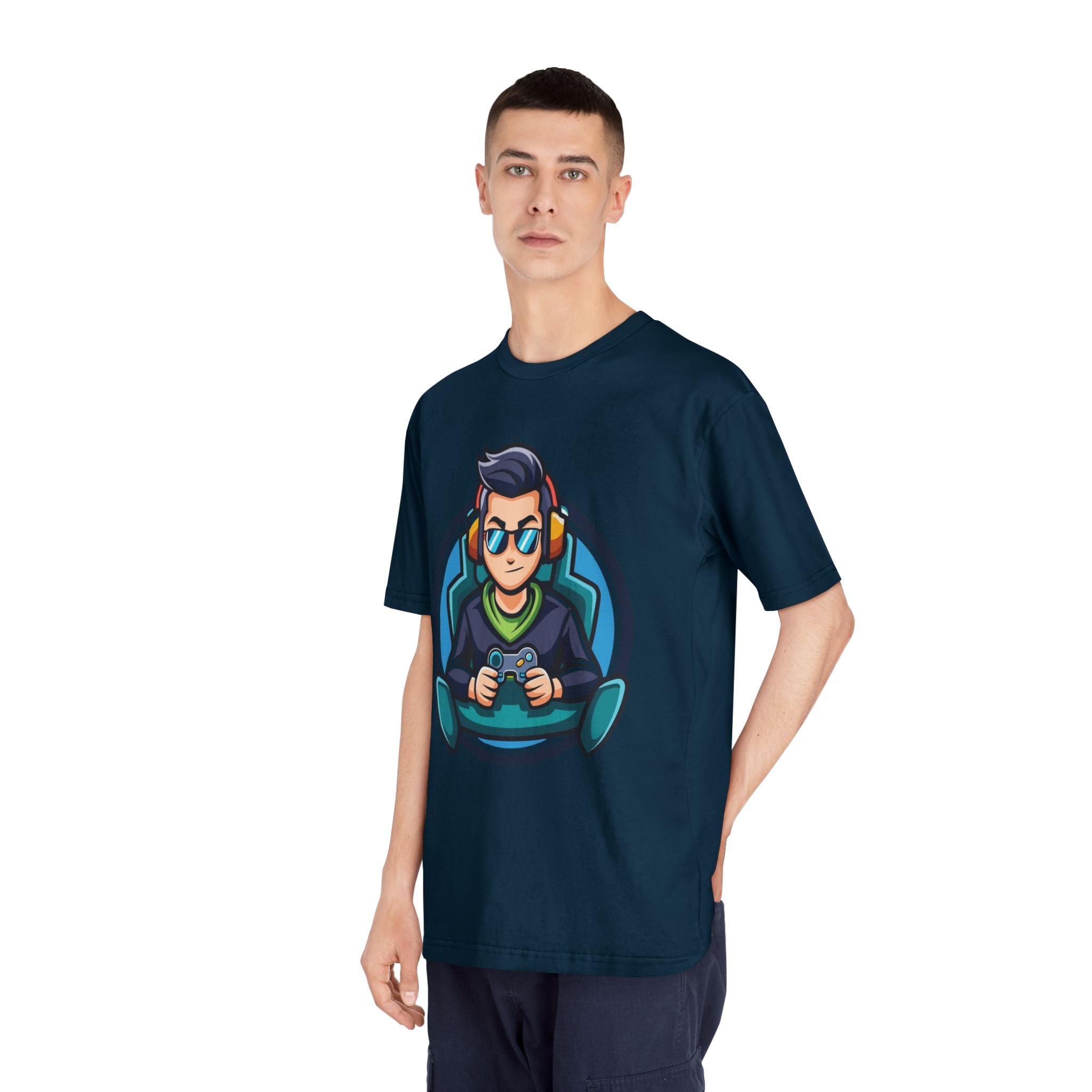 Adult Gamer Crewneck T-Shirt with Fun Character Design - Unisex