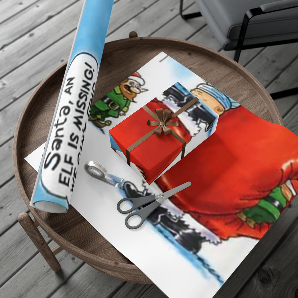 Funny Missing Elf Festive Gift Wrap Papers