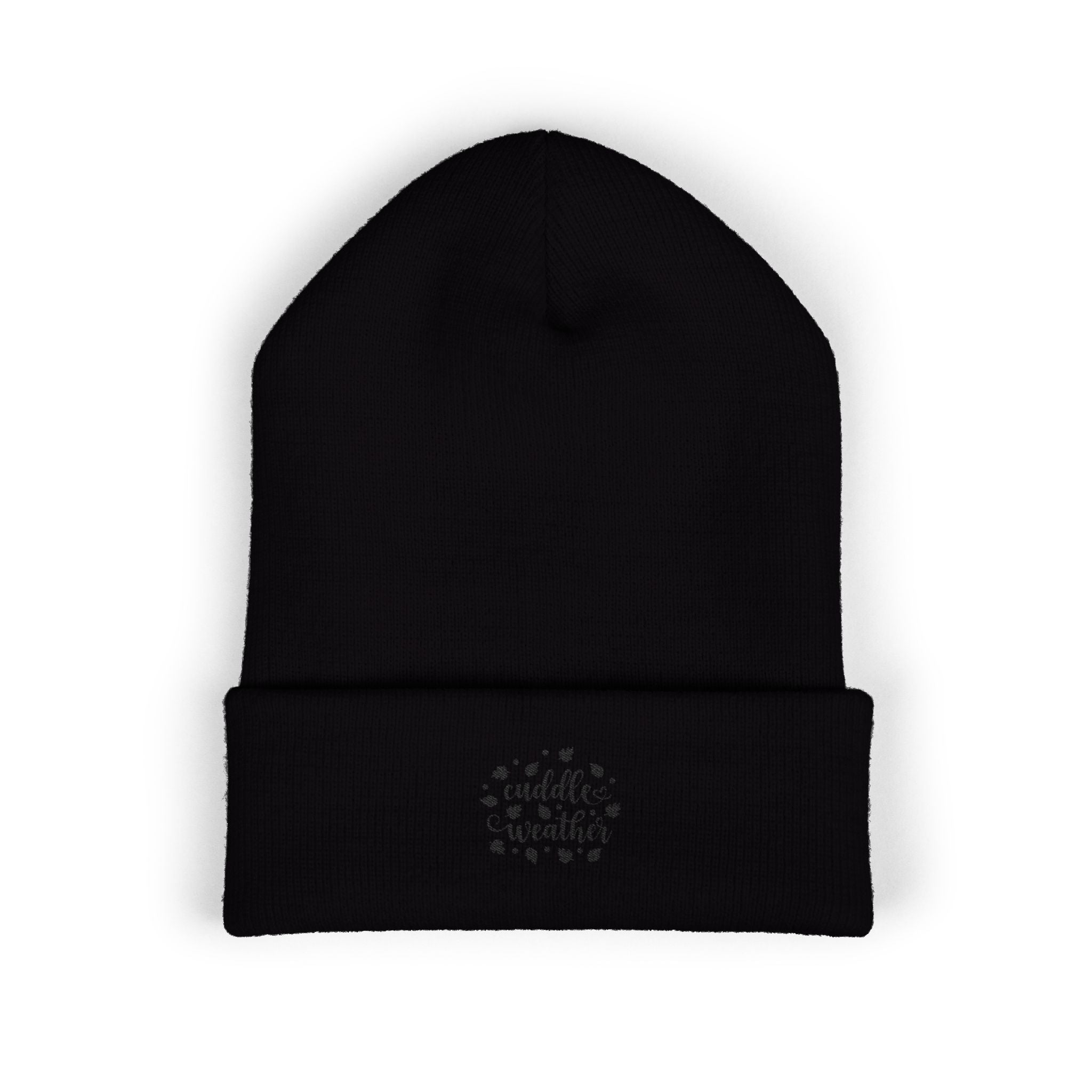 Cozy Cuffed Beanie with Cuddle Weather Embroidery