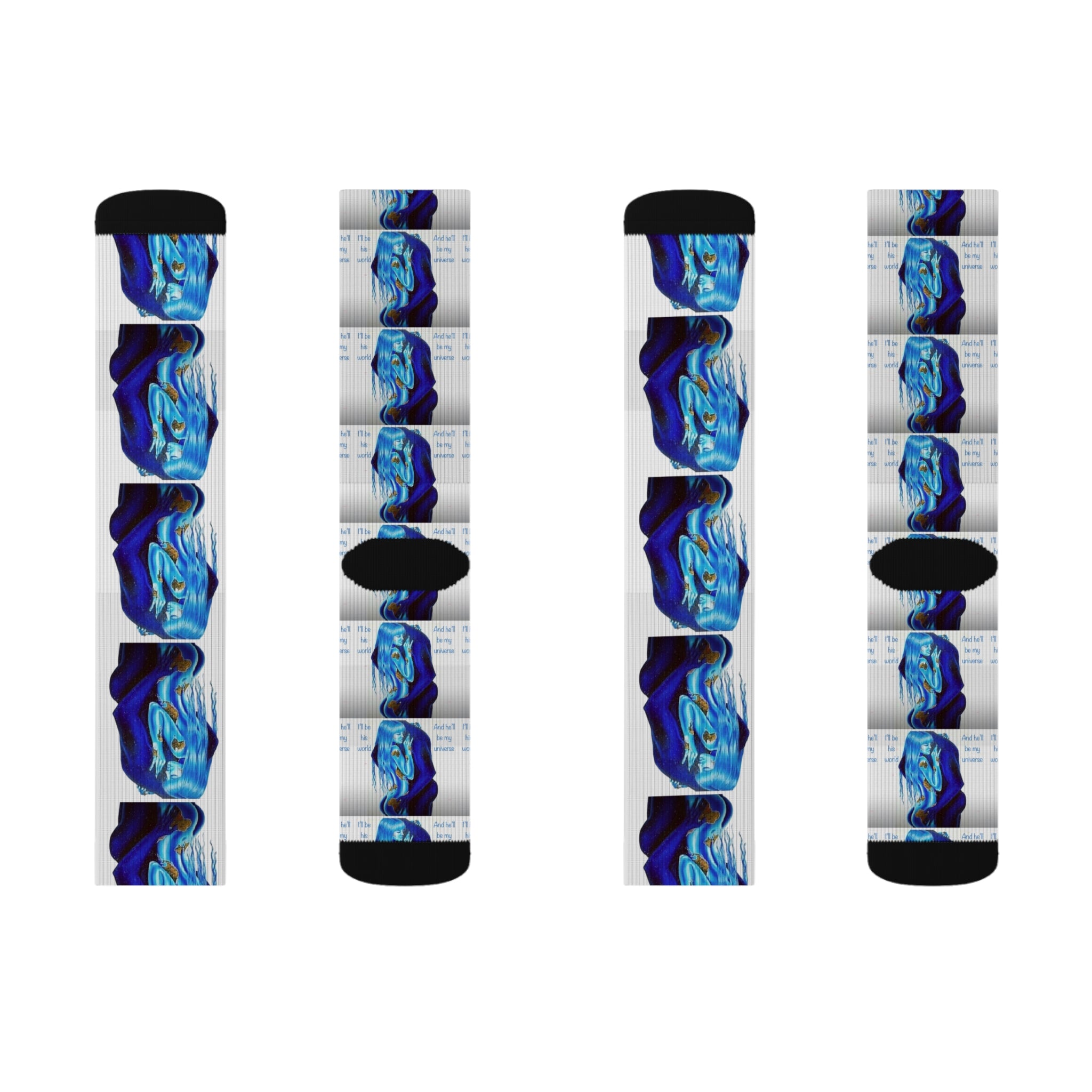 Cosmic Couple Socks - Stylish Gift for Fashionistas - Unique Wearable Art