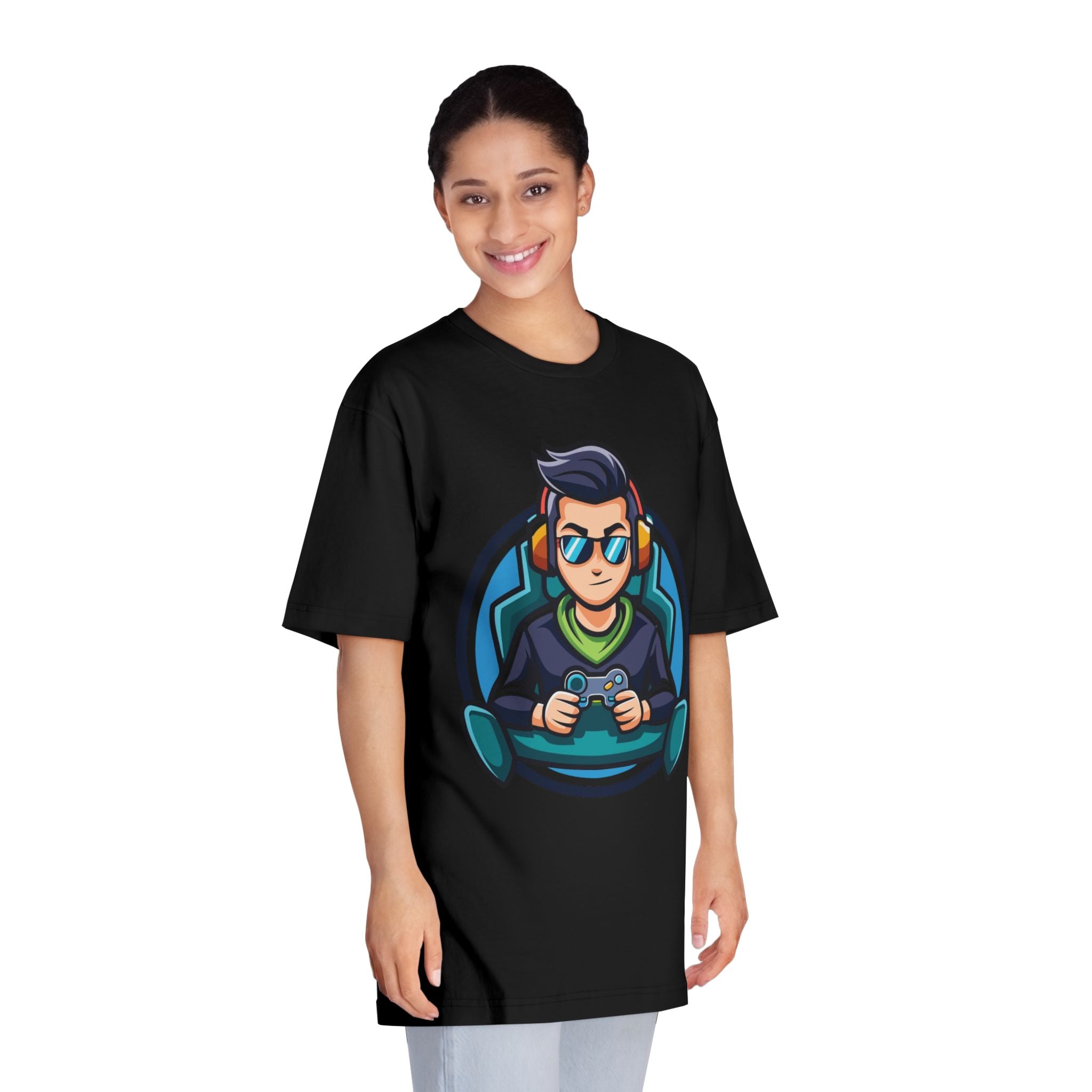 Adult Gamer Crewneck T-Shirt with Fun Character Design - Unisex