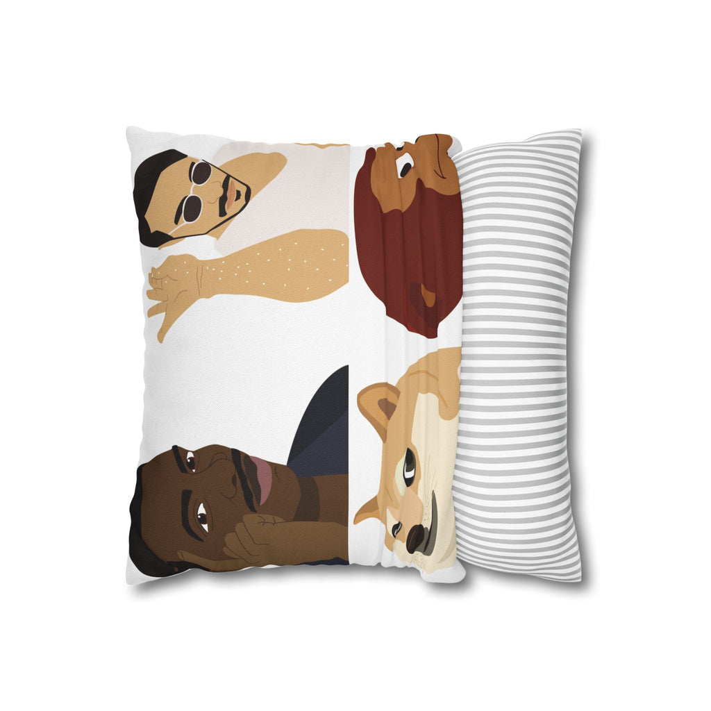 Meme Faces Square Pillowcase — Viral Dog & Reaction Emotes Throw Pillow Cover