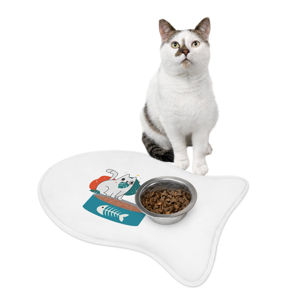 Pet Feeding Mat - Dog Bone and Cat Fish Design Non-Slip Mat