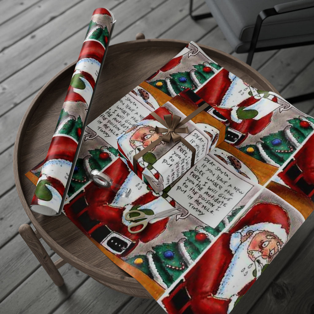 Santa Poisoned Milk Holiday Gift Wrap