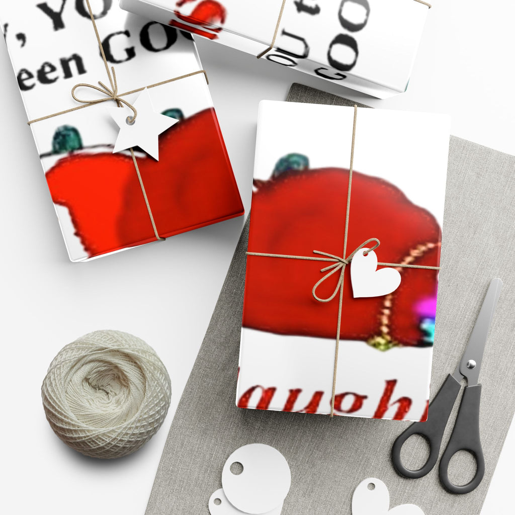 Gift Wrap Papers - Humorous Santa Died Laughing Design