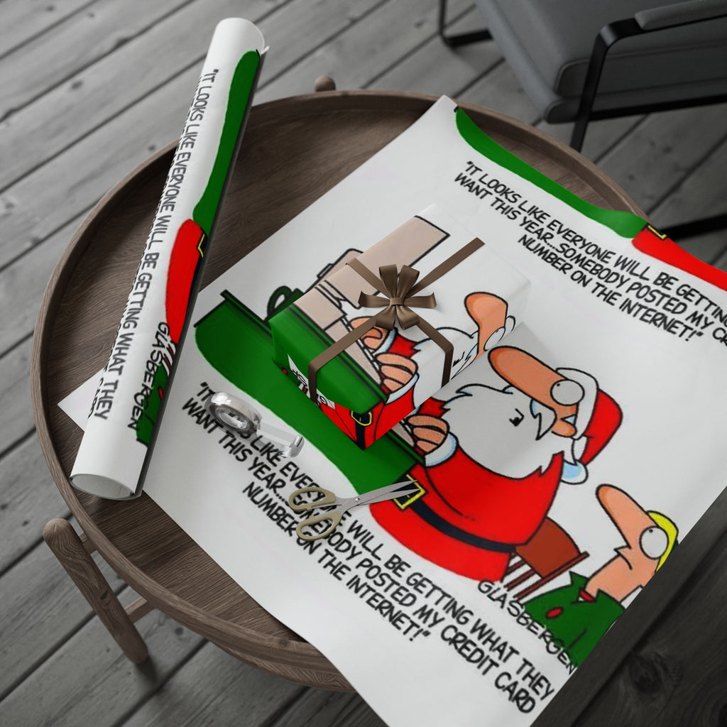Santa stolen credit card - Festive Wrapping Paper Roll