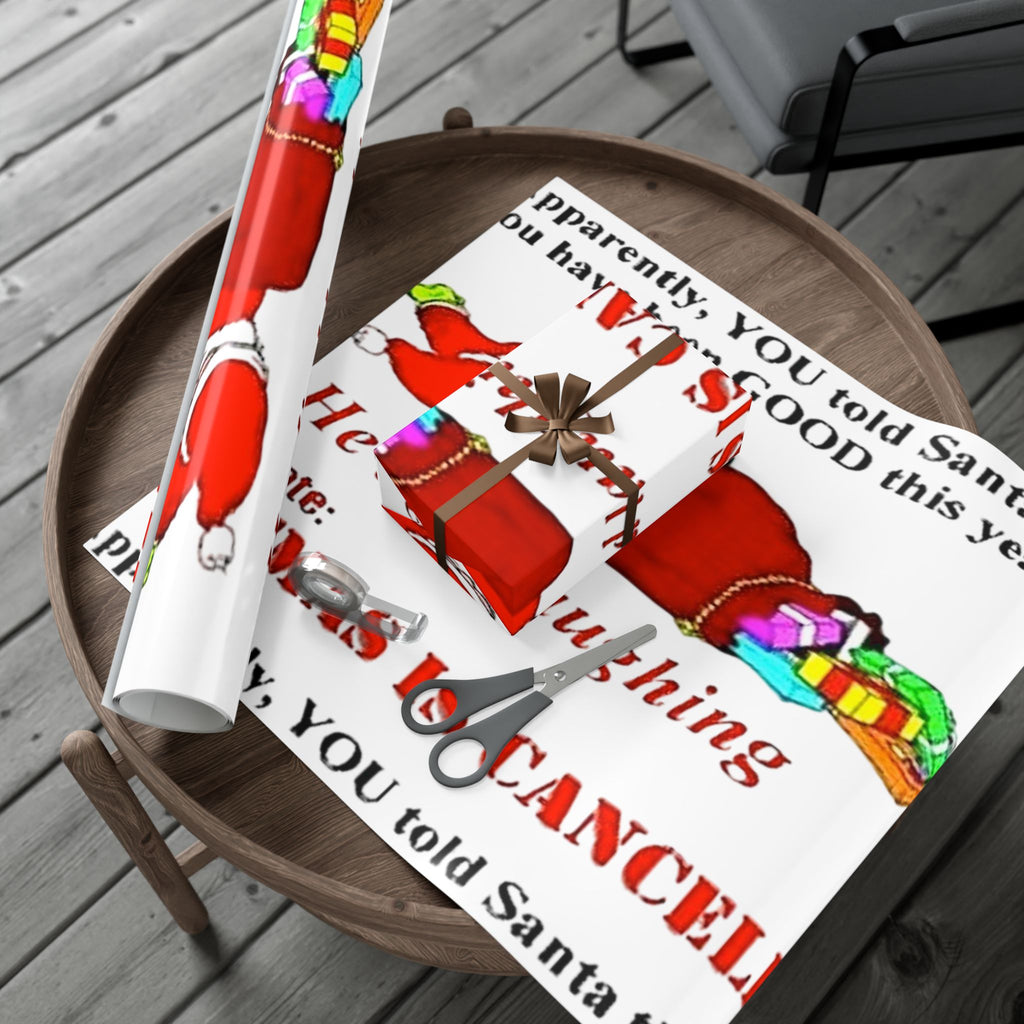 Gift Wrap Papers - Humorous Santa Died Laughing Design