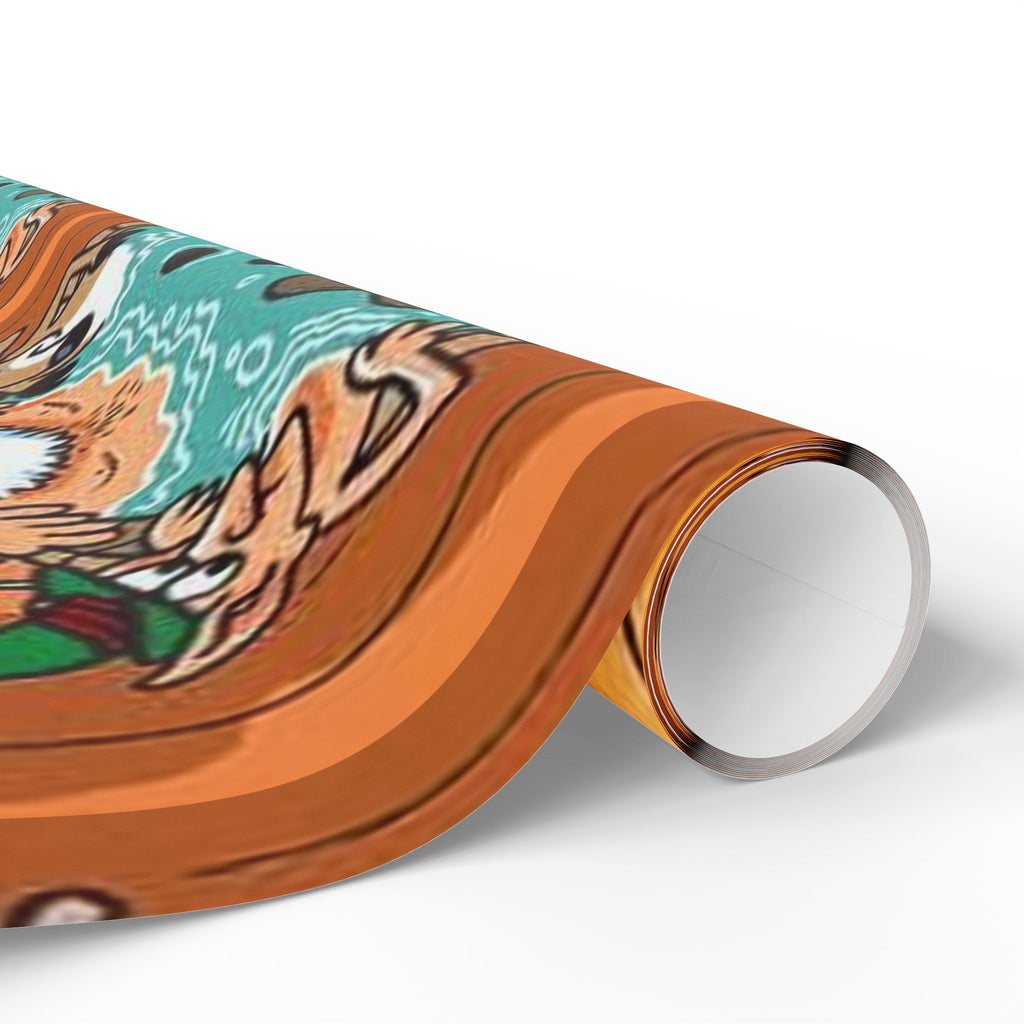 Wrapping Paper - Frosty the Snowman and Santa hot tub Holiday Theme