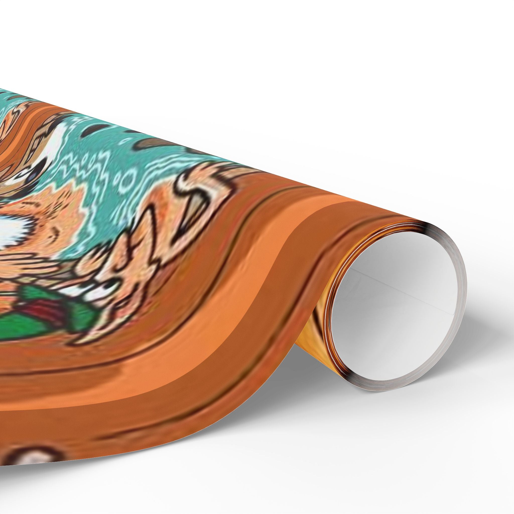 Wrapping Paper - Frosty the Snowman and Santa hot tub Holiday Theme