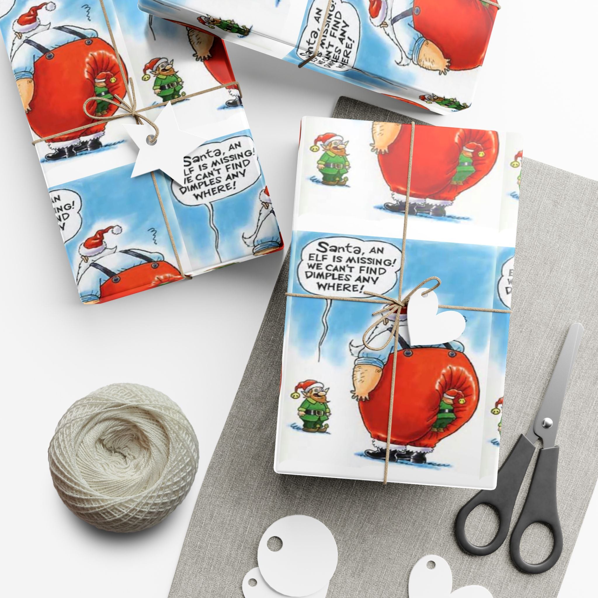 Funny Missing Elf Festive Gift Wrap Papers