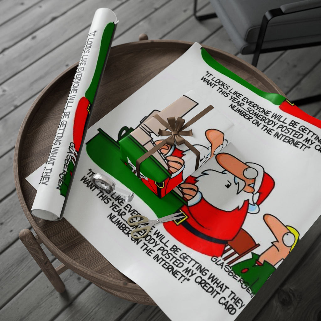 Santa stolen credit card - Festive Wrapping Paper Roll
