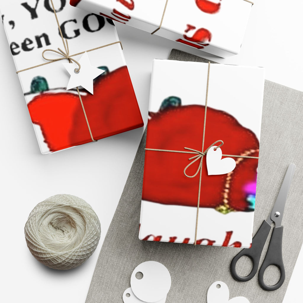 Gift Wrap Papers - Humorous Santa Died Laughing Design
