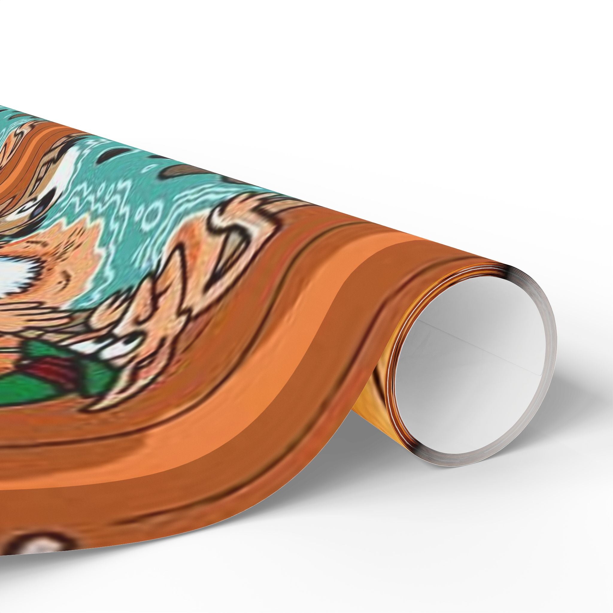 Wrapping Paper - Frosty the Snowman and Santa hot tub Holiday Theme