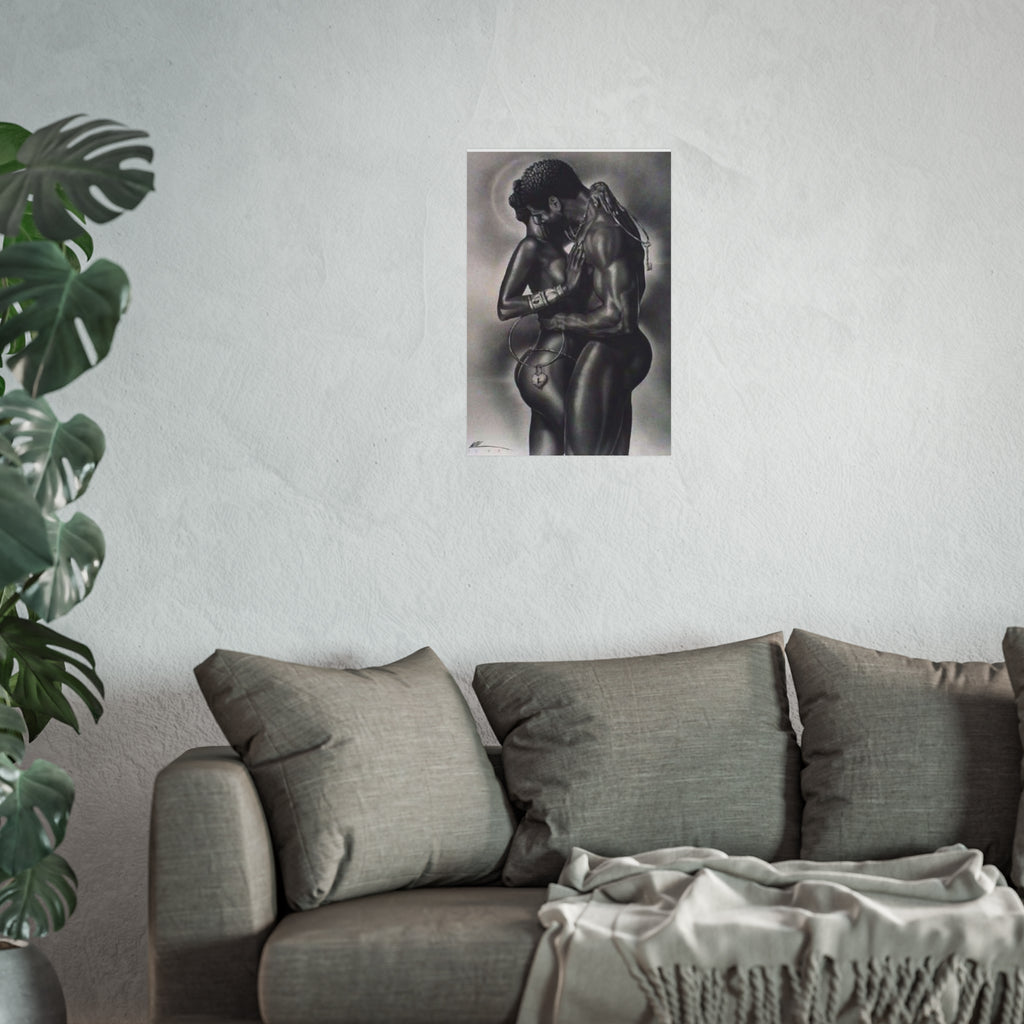 Romantic Black Love Fine Art Poster