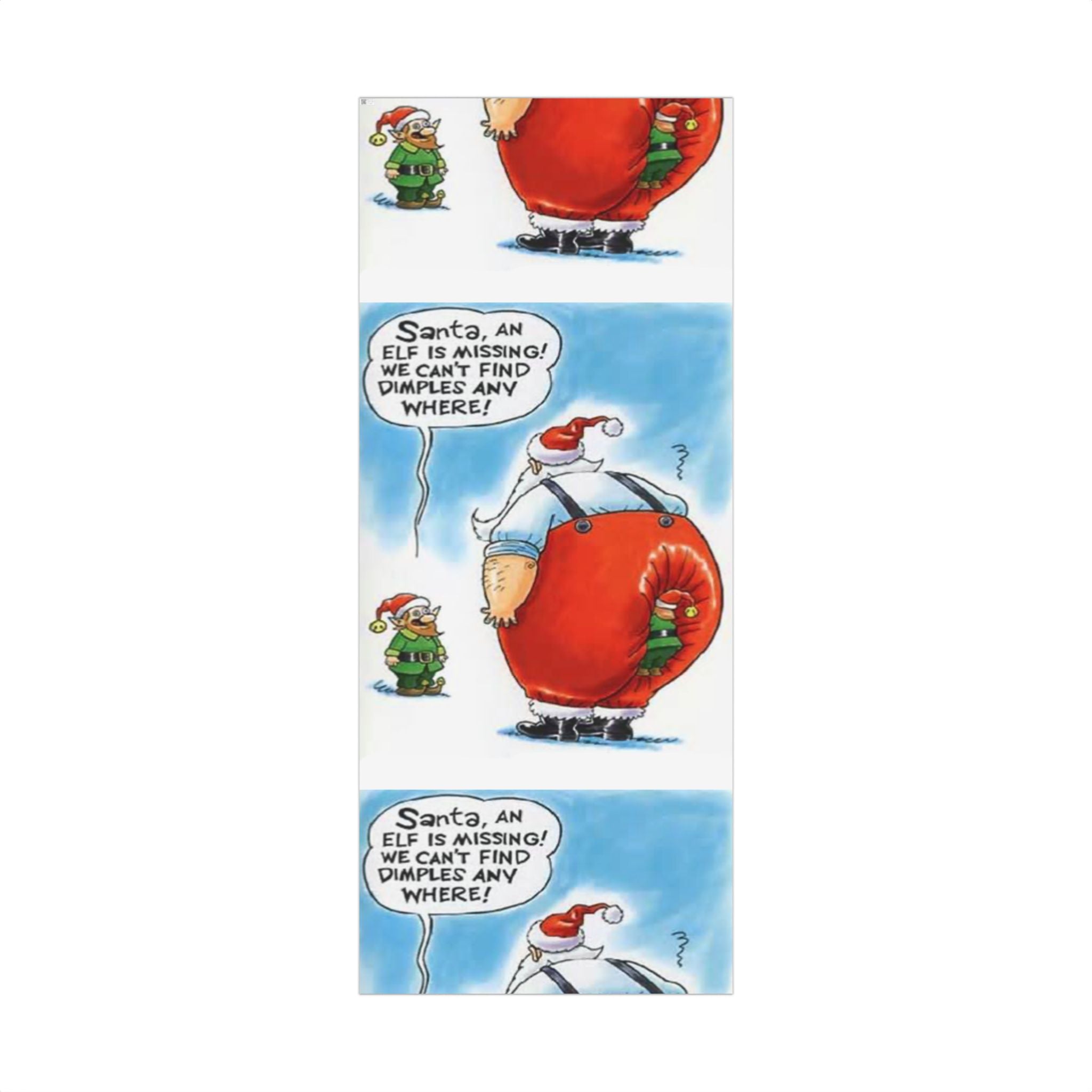Funny Missing Elf Festive Gift Wrap Papers
