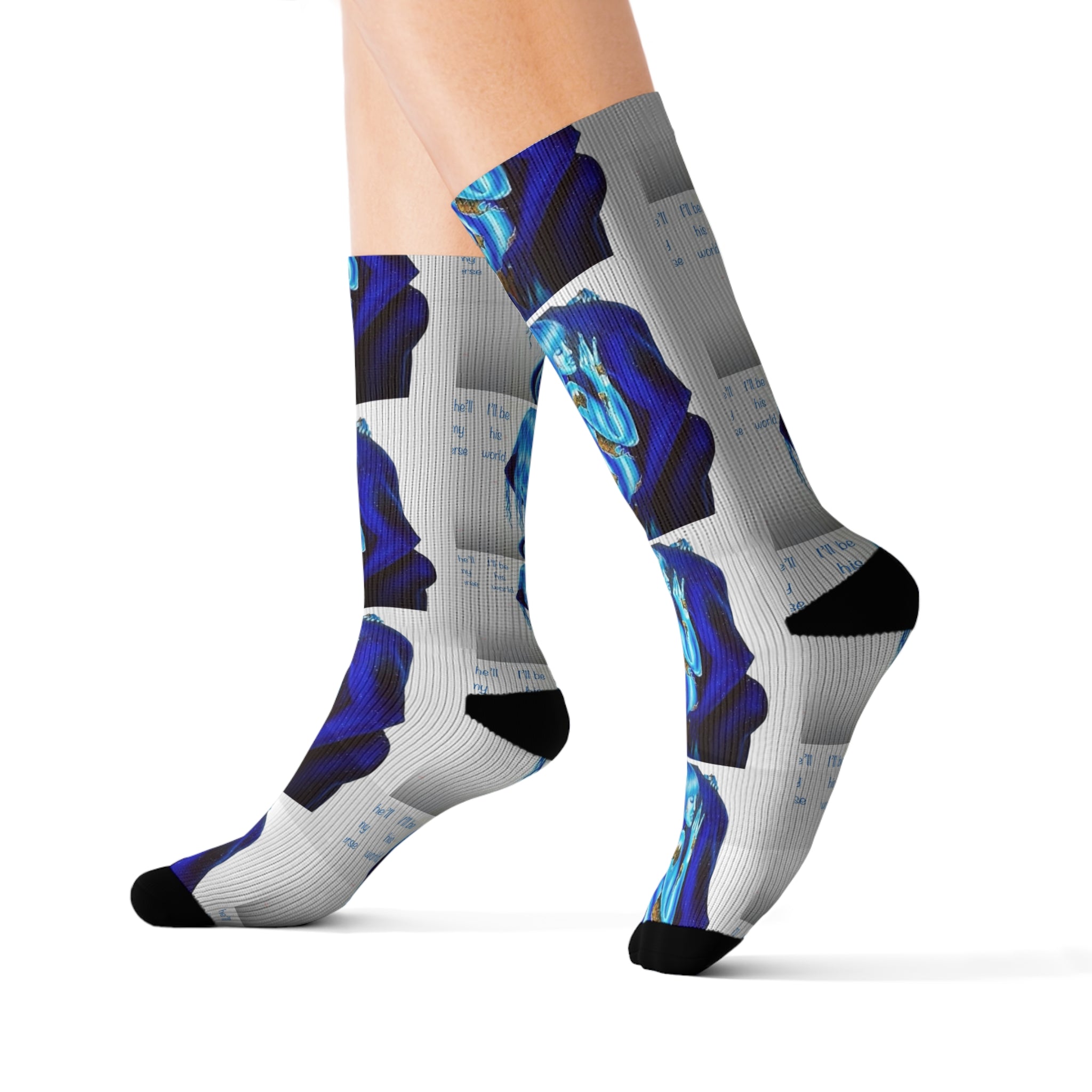 Cosmic Couple Socks - Stylish Gift for Fashionistas - Unique Wearable Art