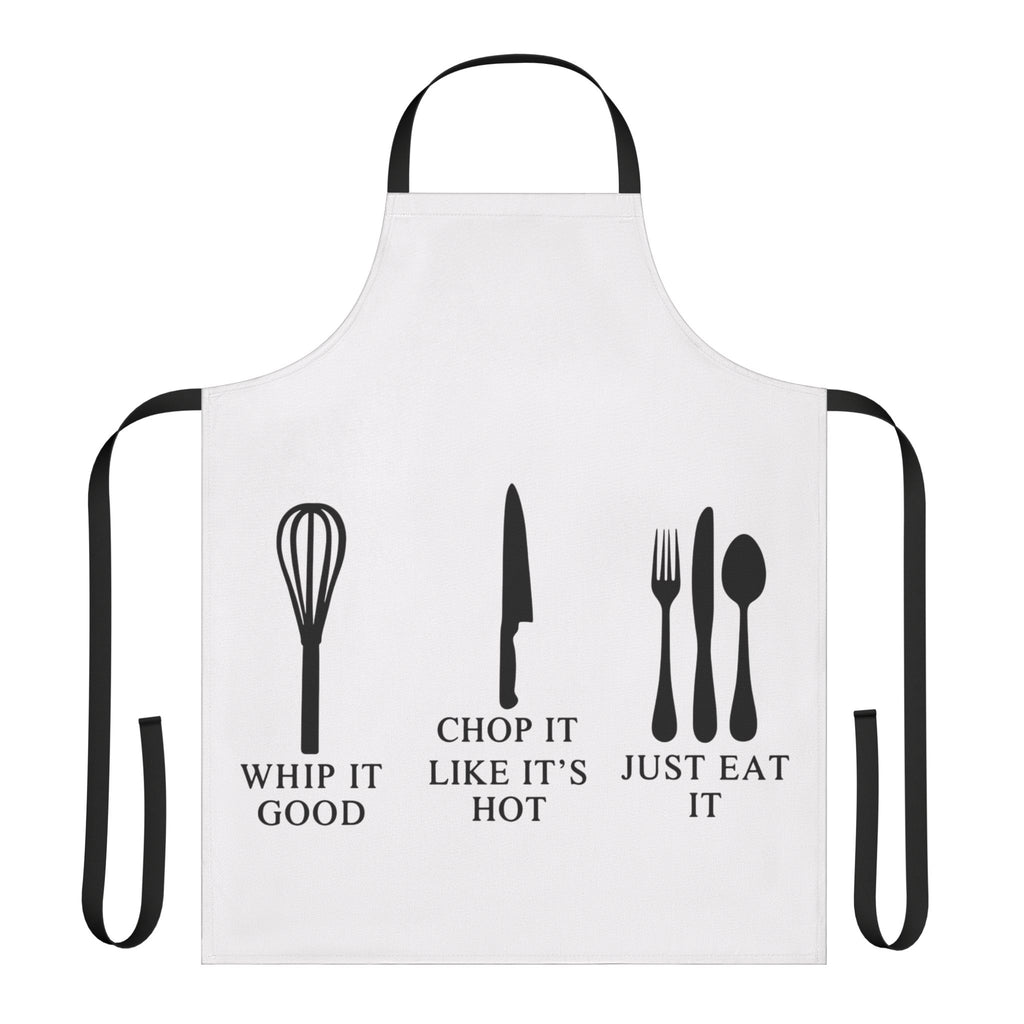 Funny Kitchen Apron - "Whip It, Chop It, Just Eat It" - 5-Color Straps