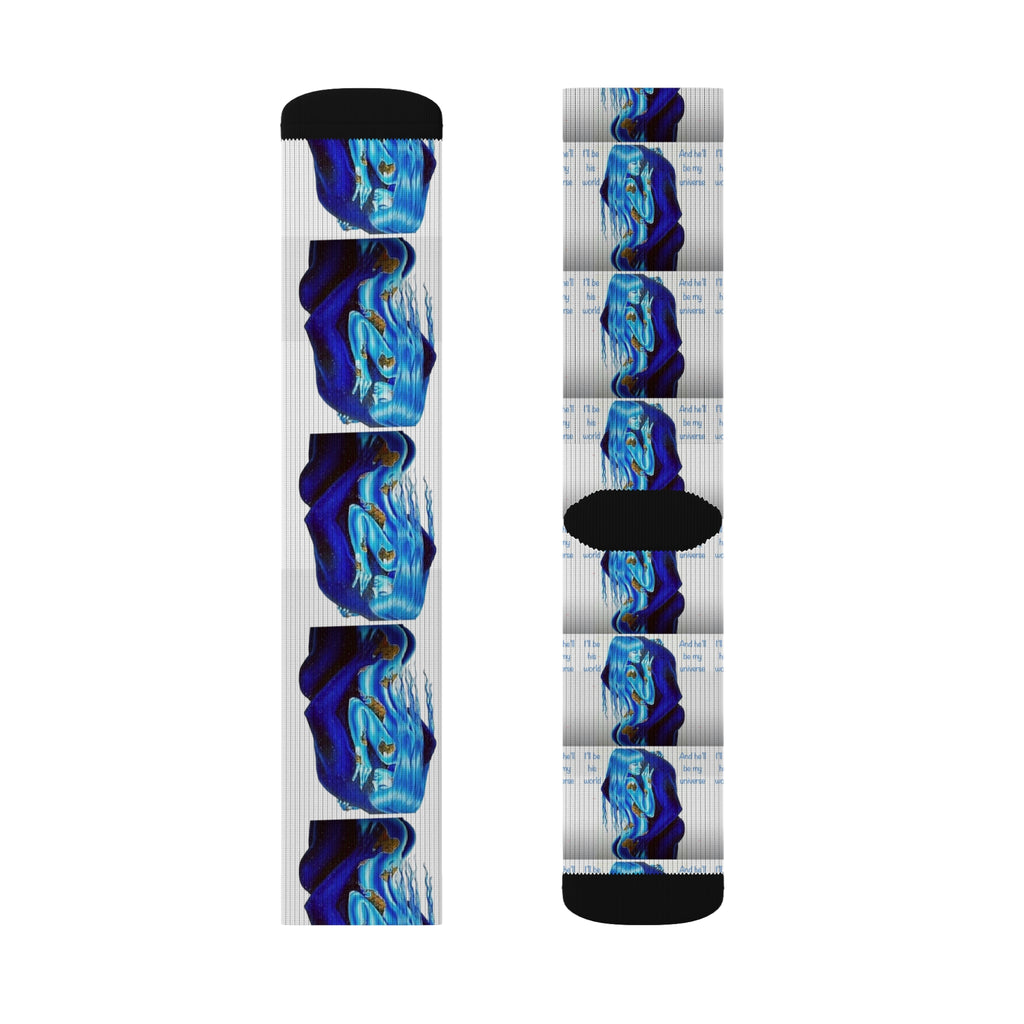 Cosmic Couple Socks - Stylish Gift for Fashionistas - Unique Wearable Art
