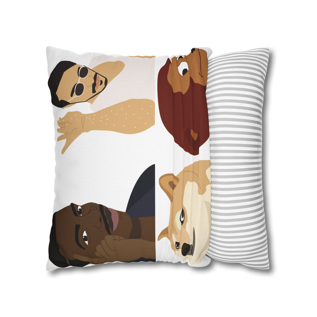 Meme Faces Square Pillowcase — Viral Dog & Reaction Emotes Throw Pillow Cover