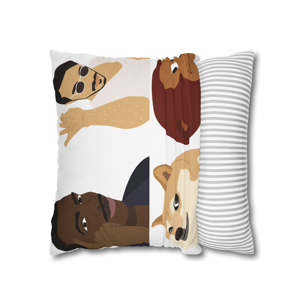 Meme Faces Square Pillowcase — Viral Dog & Reaction Emotes Throw Pillow Cover