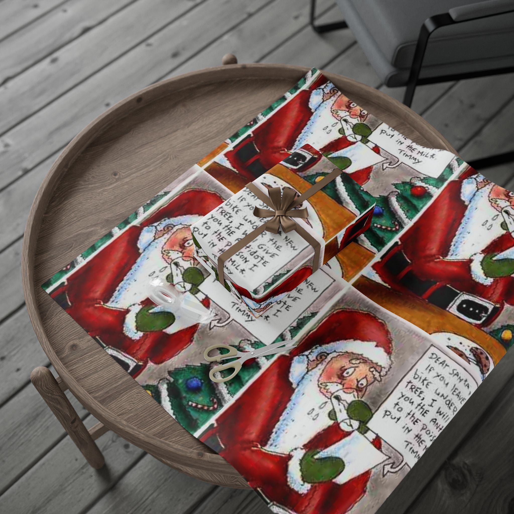 Santa Poisoned Milk Holiday Gift Wrap