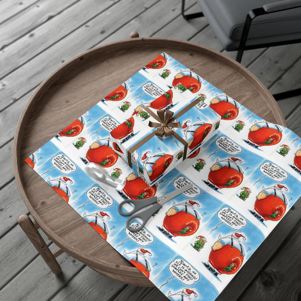 Funny Missing Elf Festive Gift Wrap Papers