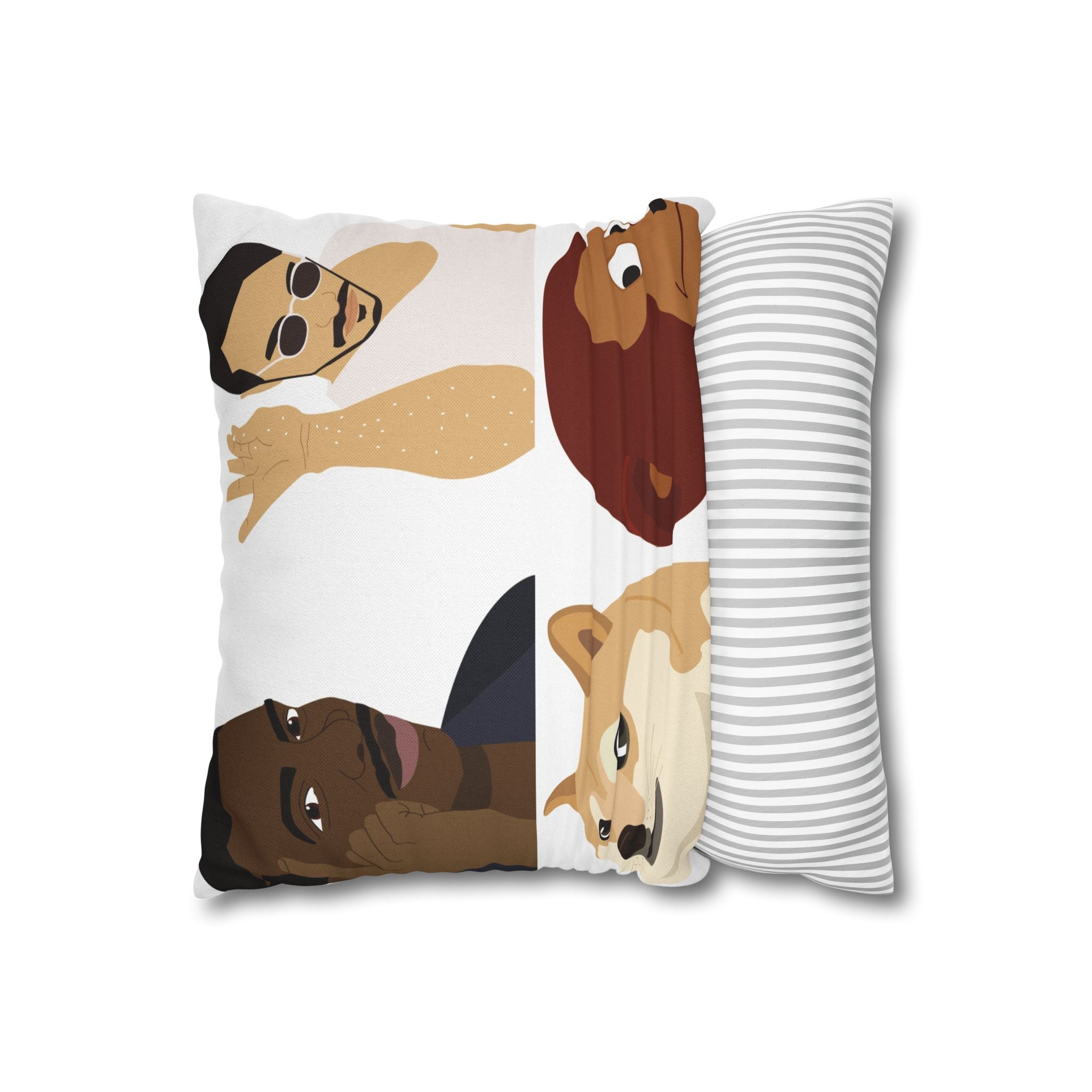 Meme Faces Square Pillowcase — Viral Dog & Reaction Emotes Throw Pillow Cover