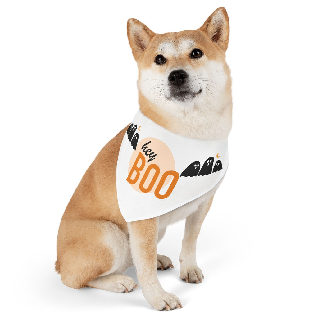 Halloween Pet Bandana, Hey Boo Dog Collar, Spooky Dog Accessory, Dog Costume, Fall Pet Fashion