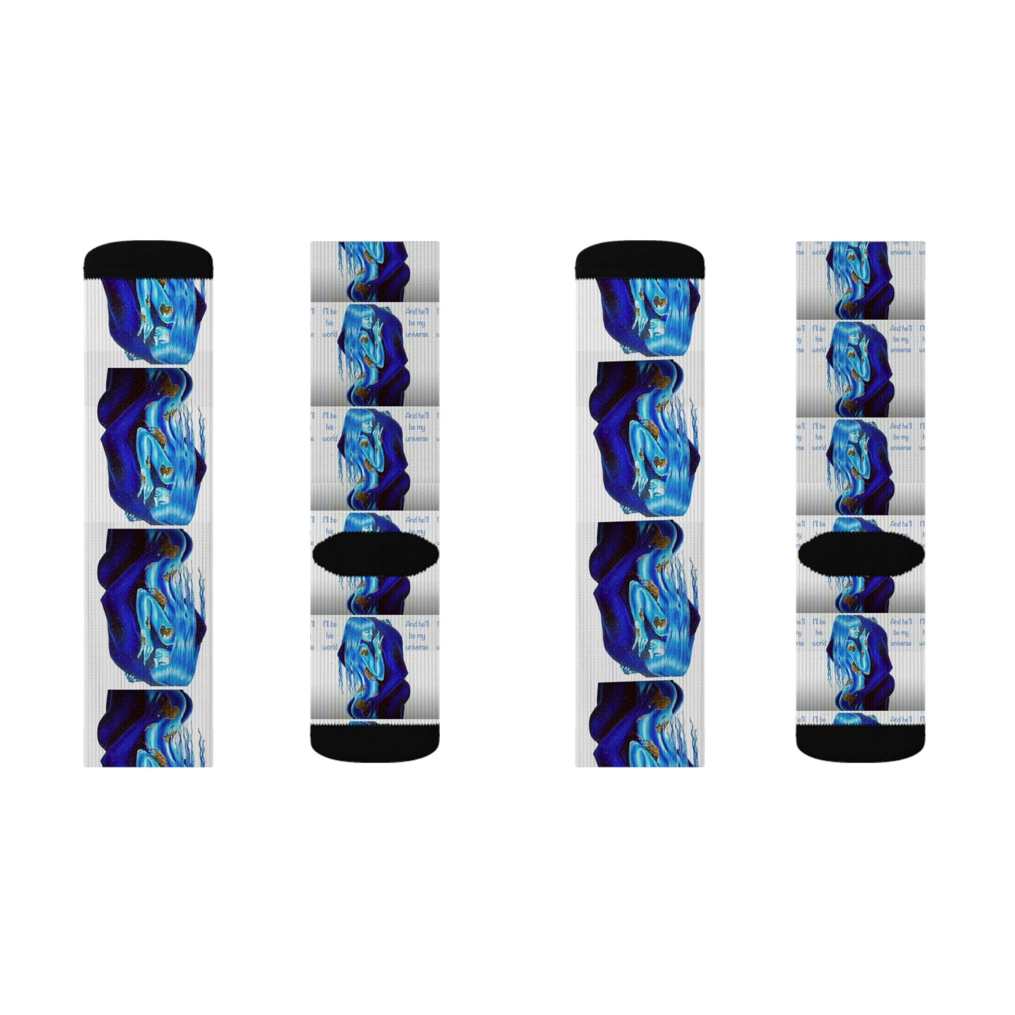 Cosmic Couple Socks - Stylish Gift for Fashionistas - Unique Wearable Art