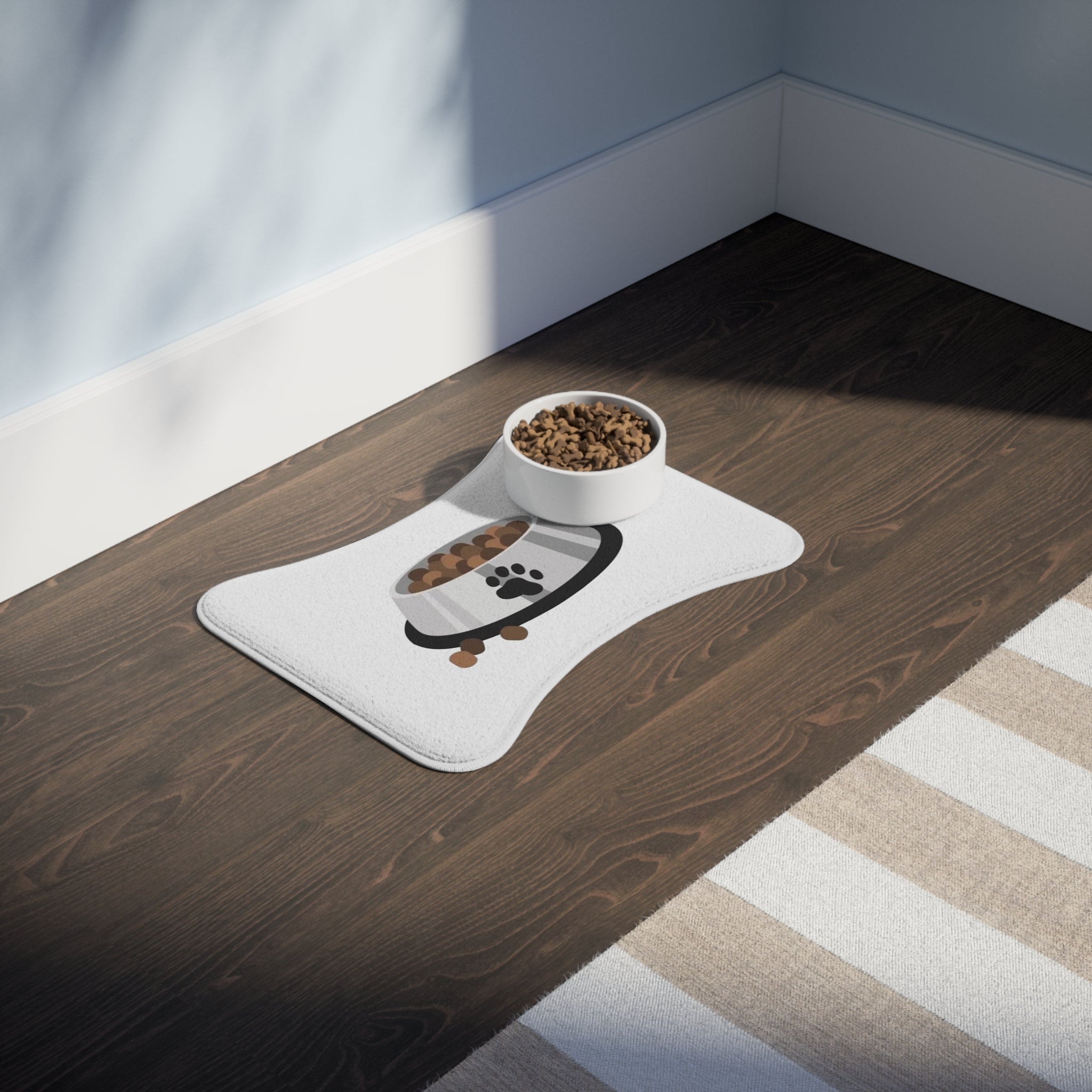 Pet Feeding Mat - Dog Bone and Cat Fish Design Non-Slip Mat