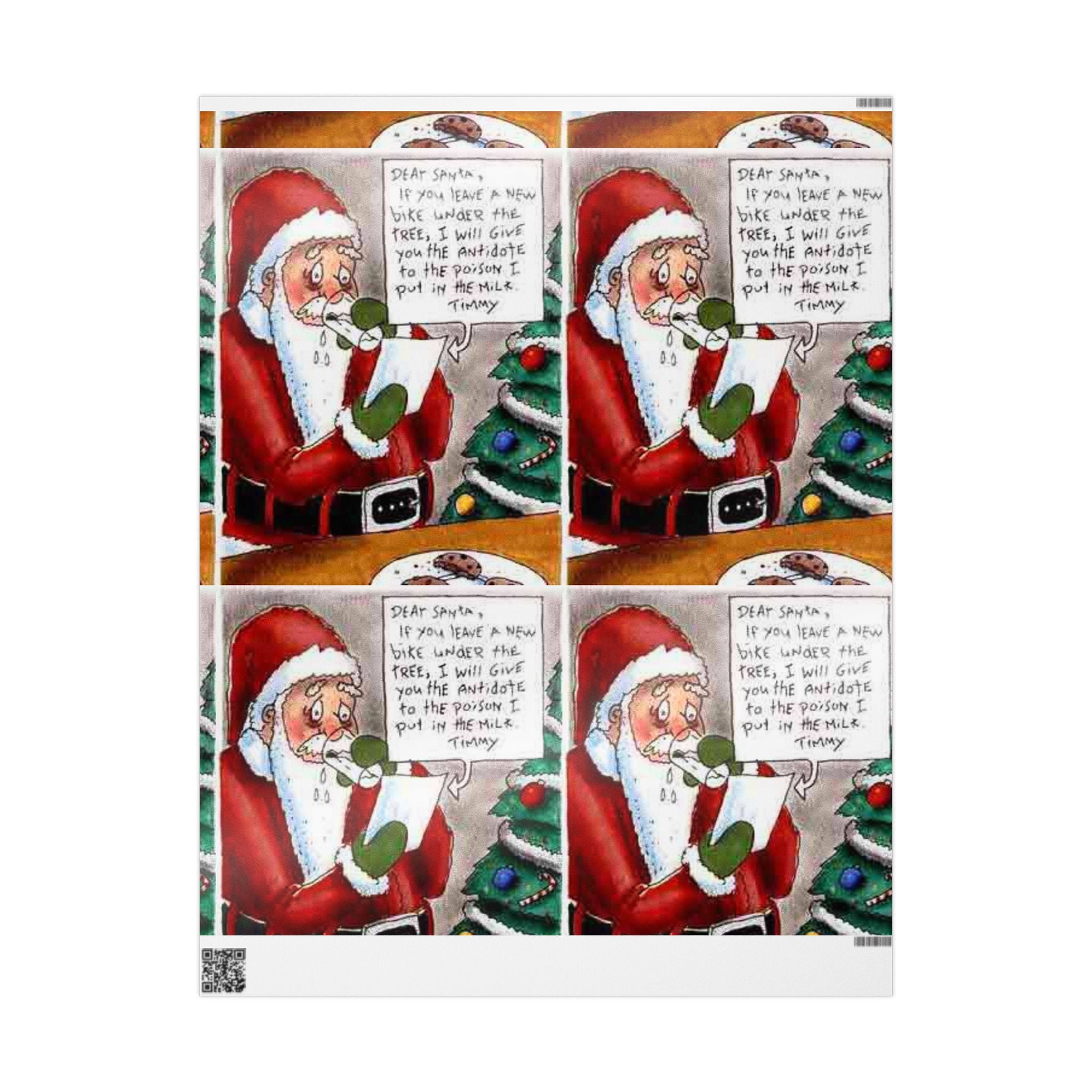 Santa Poisoned Milk Holiday Gift Wrap