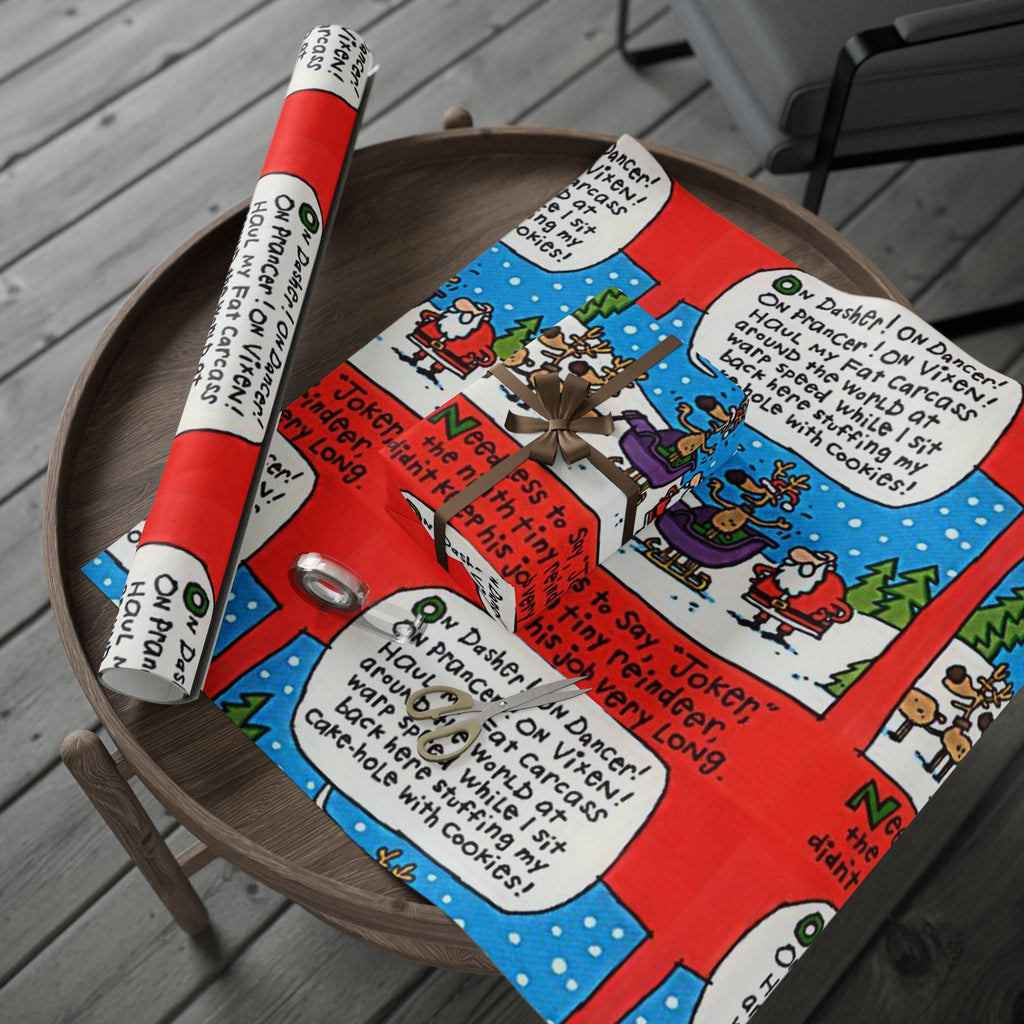 Joker Reign-deer Festive Vibrant Holiday Gift Wrapping Paper