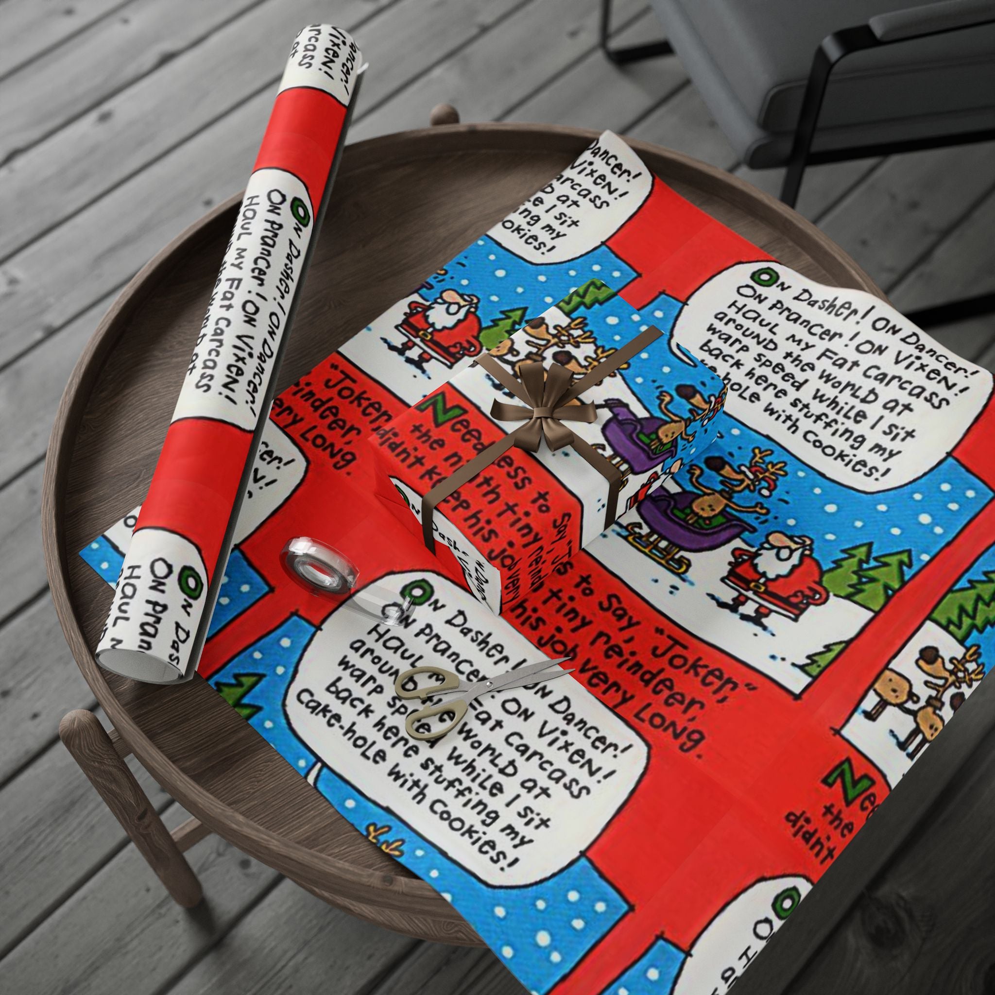 Joker Reign-deer Festive Vibrant Holiday Gift Wrapping Paper