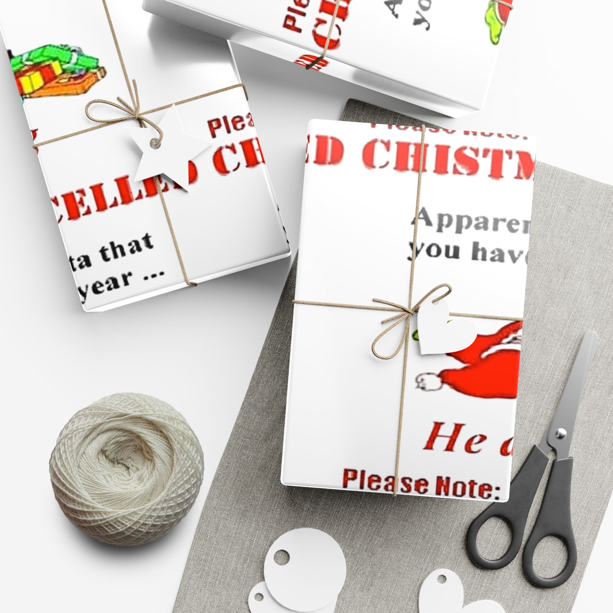 Gift Wrap Papers - Humorous Santa Died Laughing Design