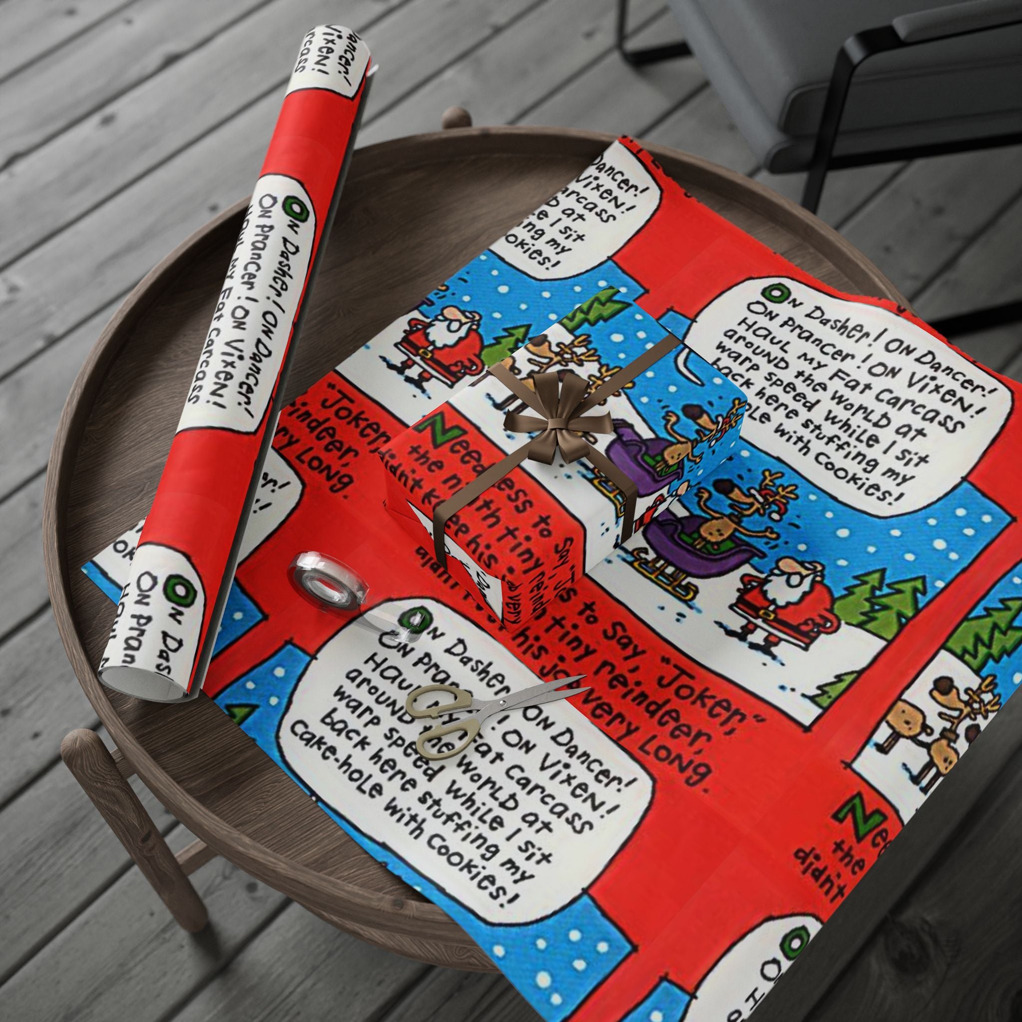 Joker Reign-deer Festive Vibrant Holiday Gift Wrapping Paper