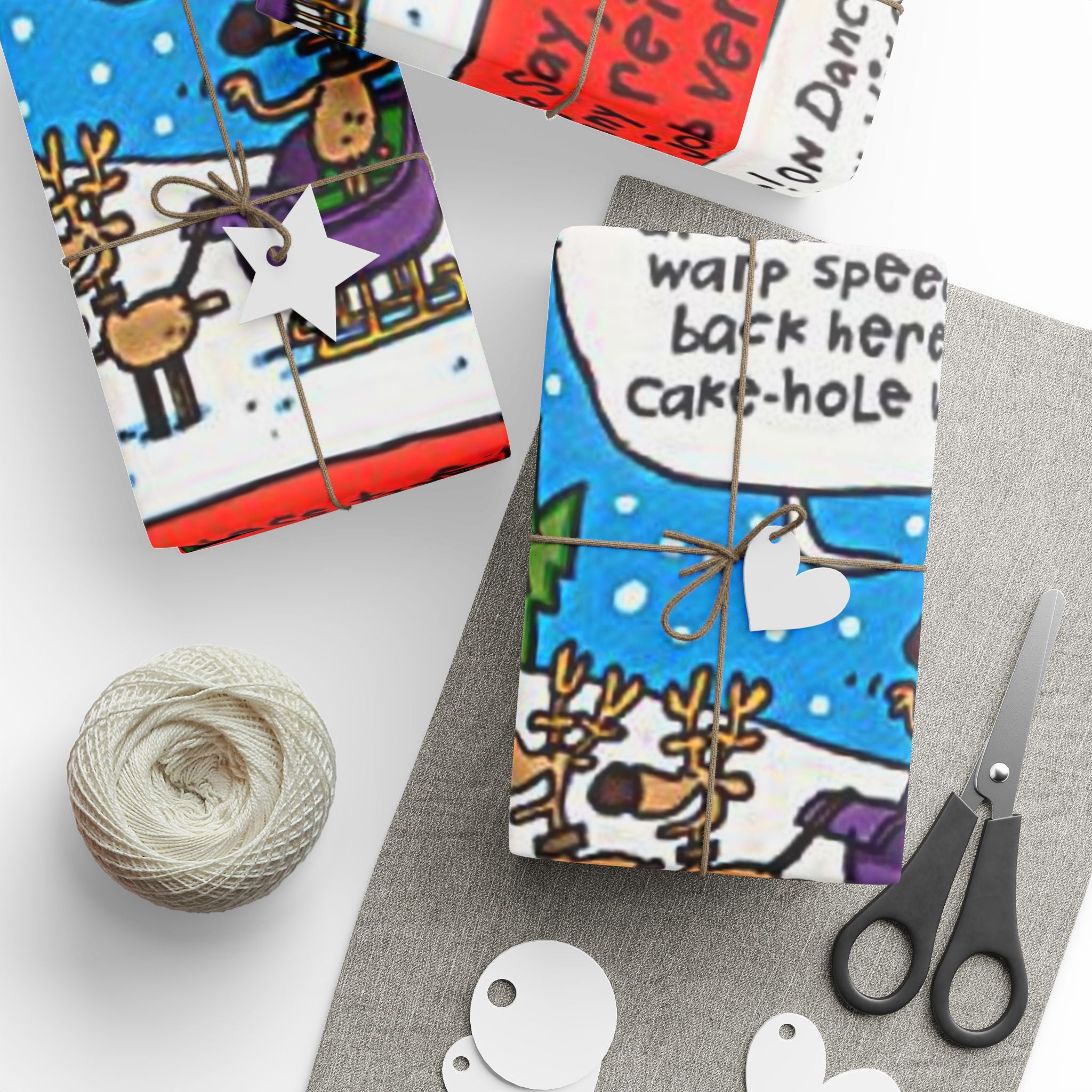 Joker Reign-deer Festive Vibrant Holiday Gift Wrapping Paper