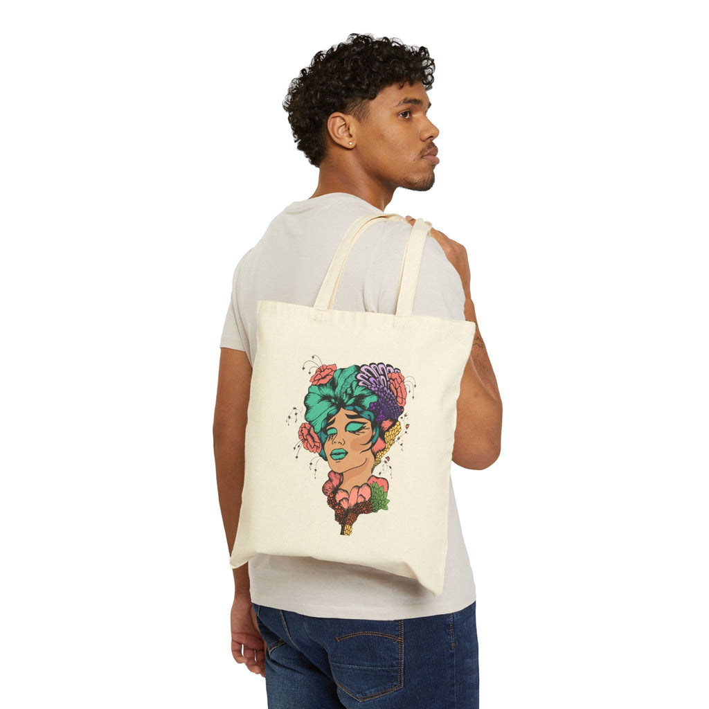 Boho Floral Tote Bag - Eco-Friendly Canvas, Reusable Shopping, Gift for Her, Art Lover, Beach Bag, Trendy Handbag