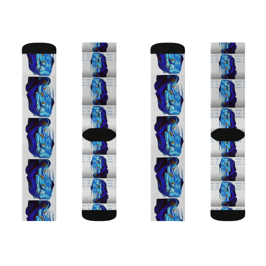 Cosmic Couple Socks - Stylish Gift for Fashionistas - Unique Wearable Art