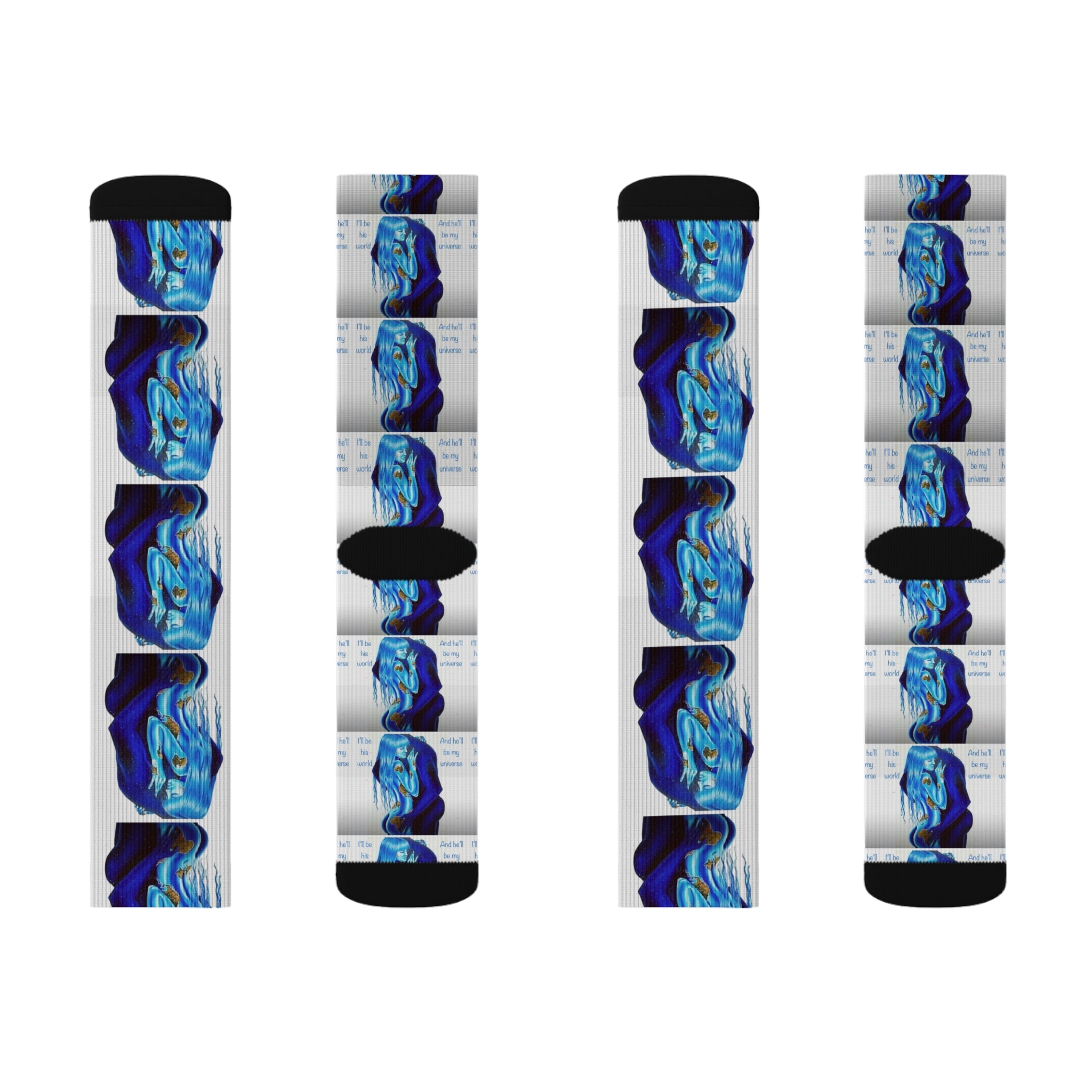 Cosmic Couple Socks - Stylish Gift for Fashionistas - Unique Wearable Art