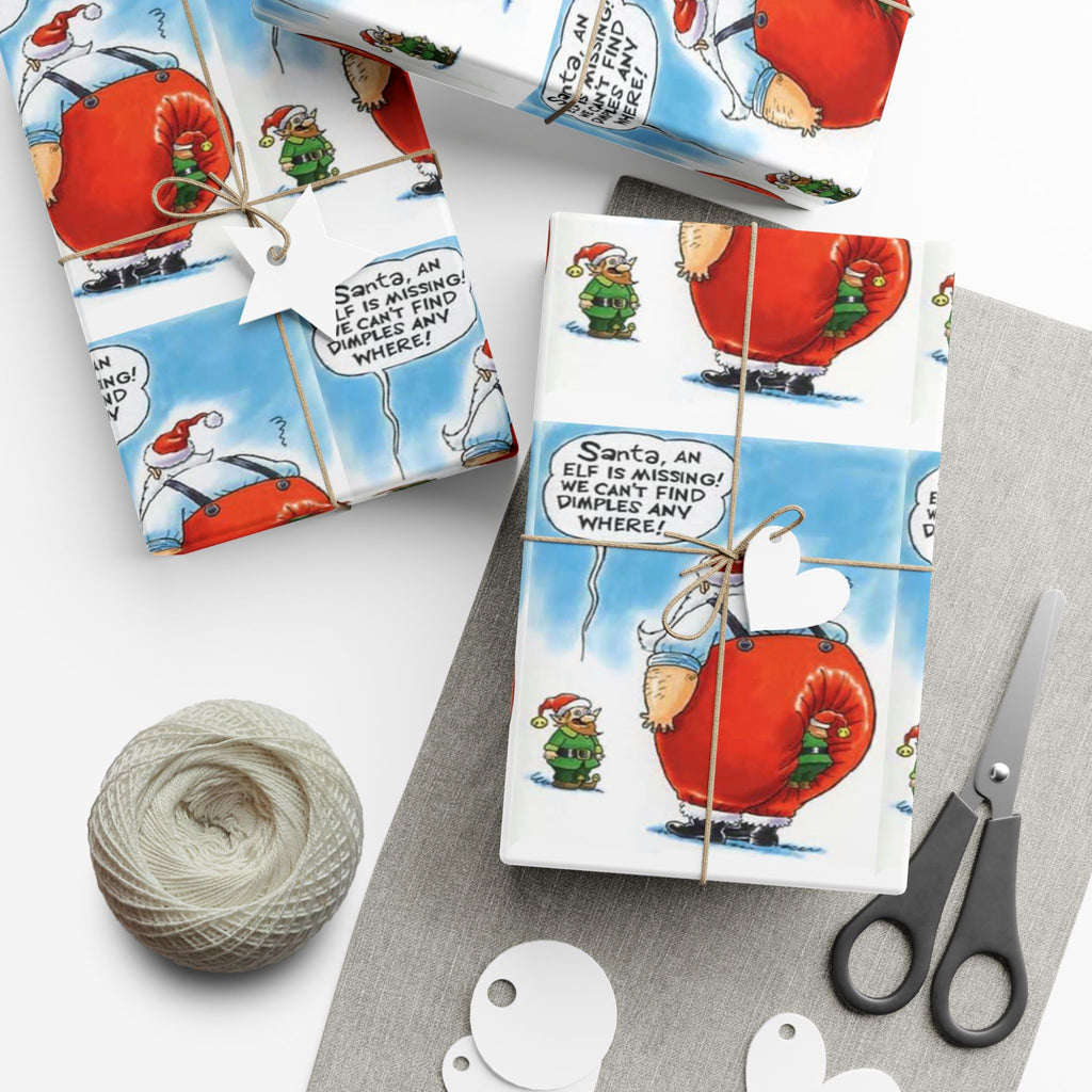Funny Missing Elf Festive Gift Wrap Papers
