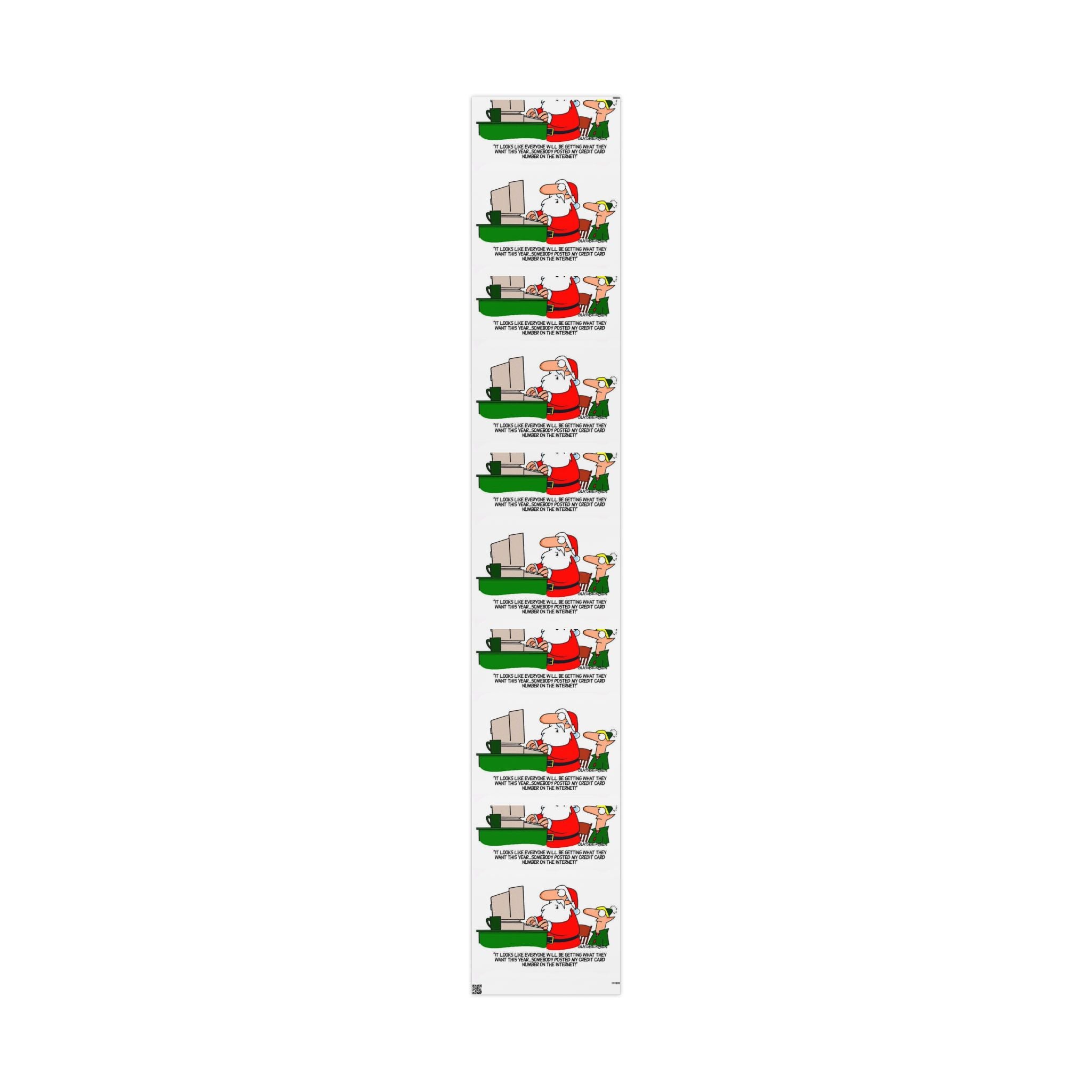 Santa stolen credit card - Festive Wrapping Paper Roll